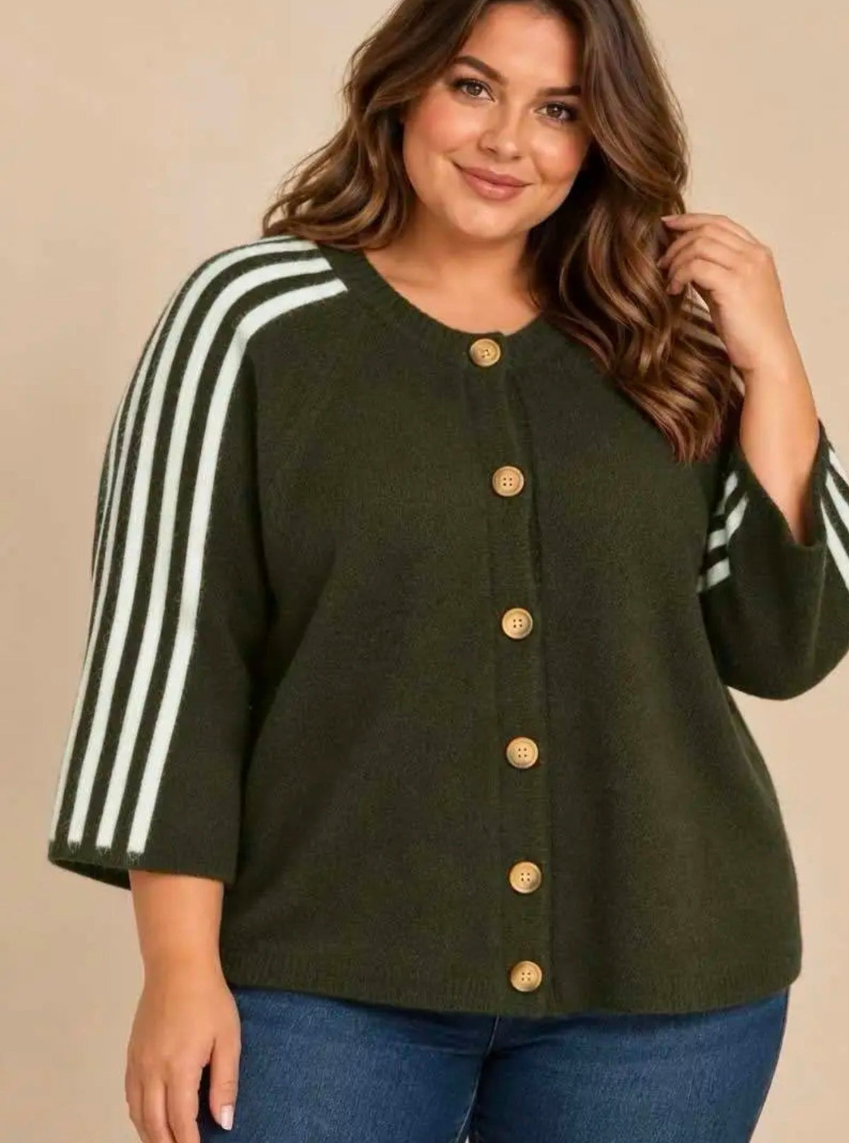 Strickjacke Streifen&Knöpfe