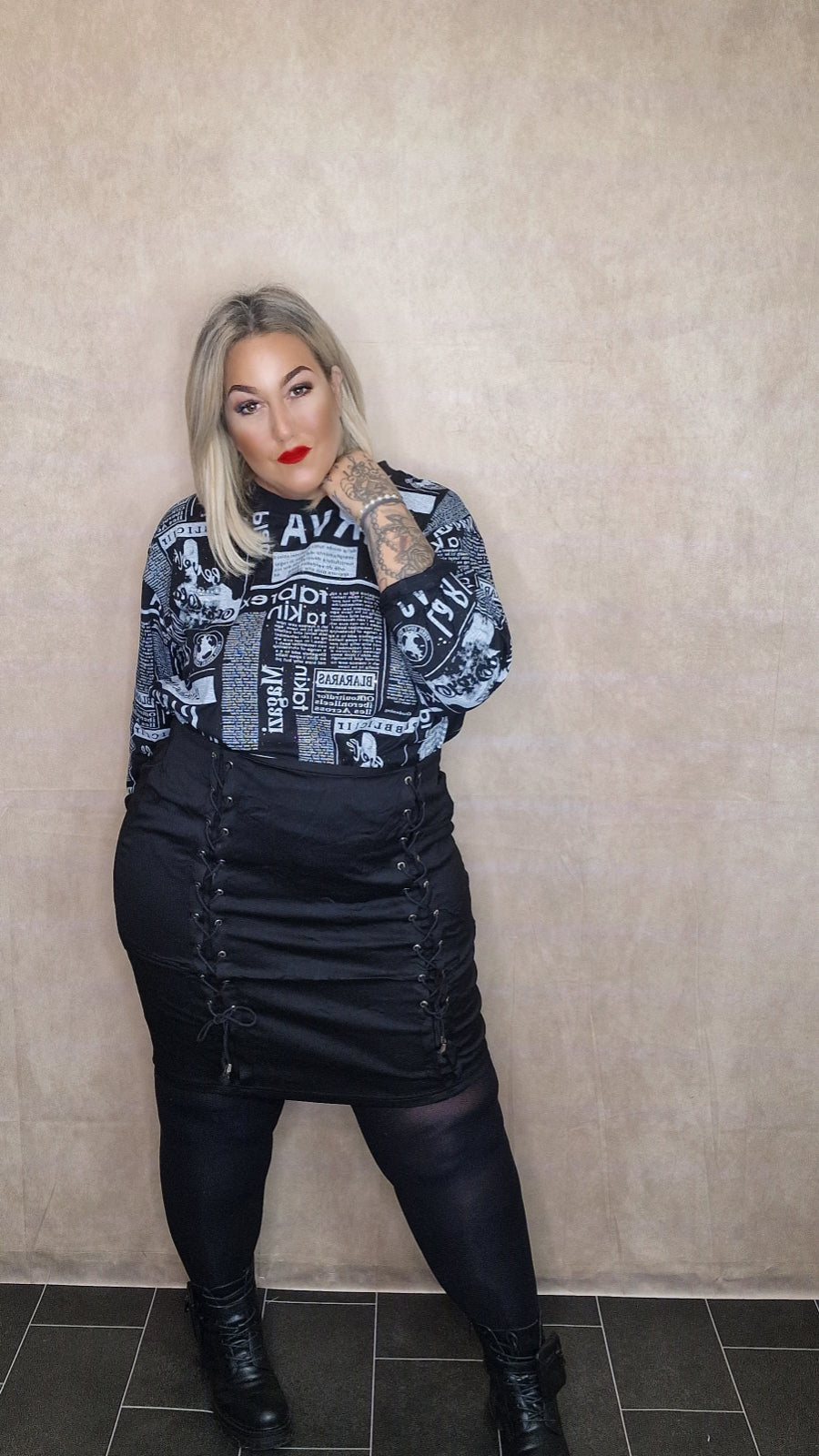 Plussize Rock mit Schnürung "Fashionista"