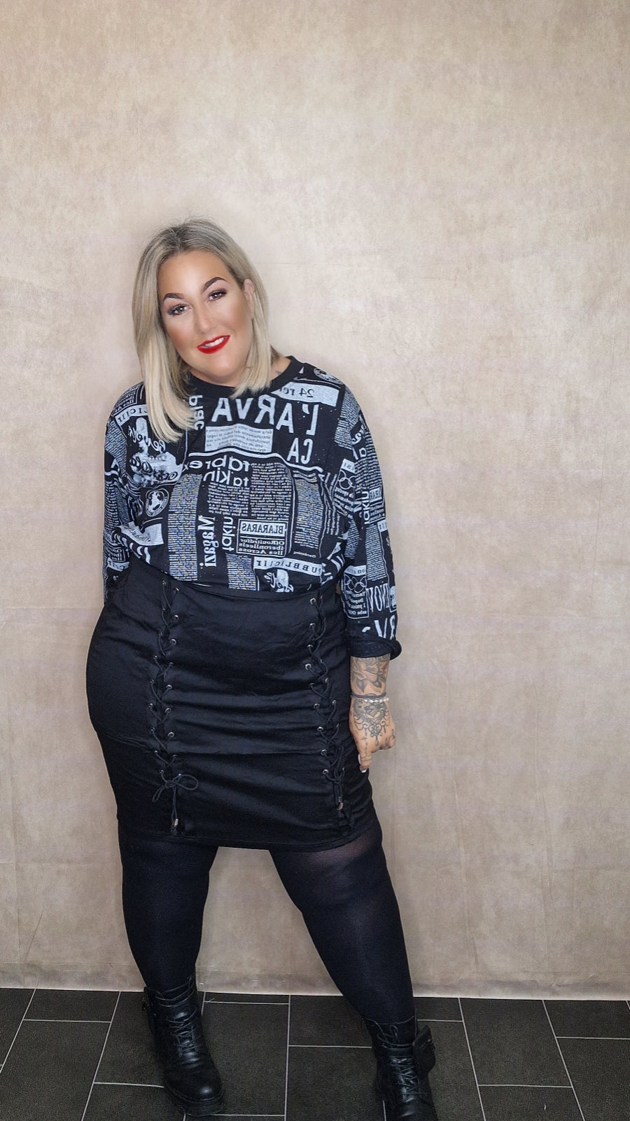 Plussize Rock mit Schnürung "Fashionista"