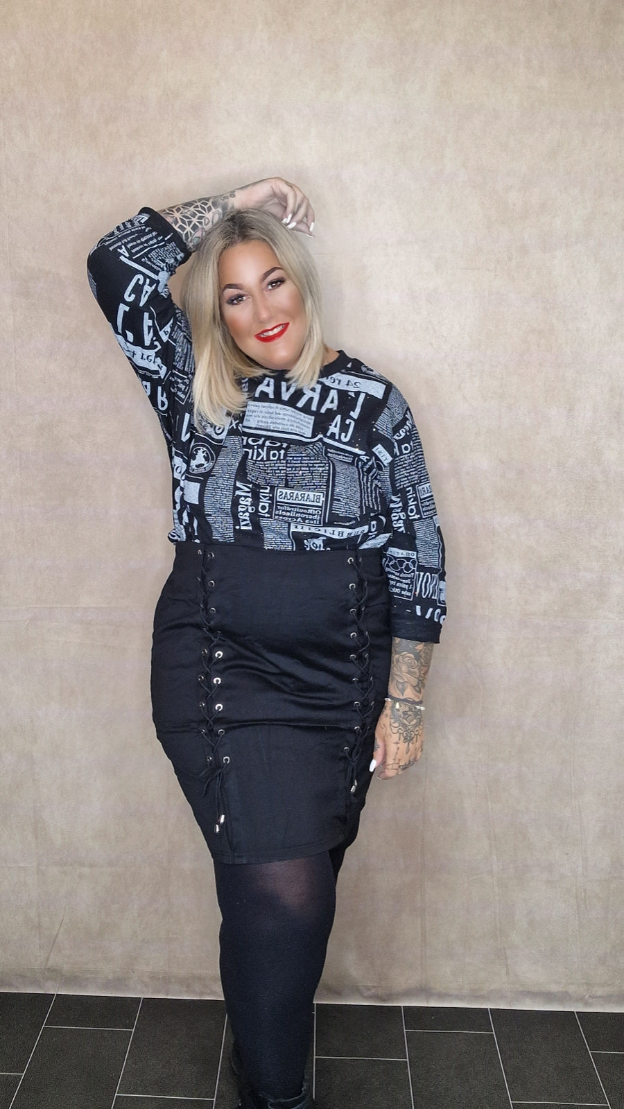 Plussize Rock mit Schnürung "Fashionista"