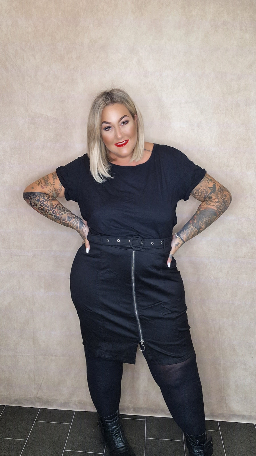 Plussize Rock mit Zipper "Day&Night"