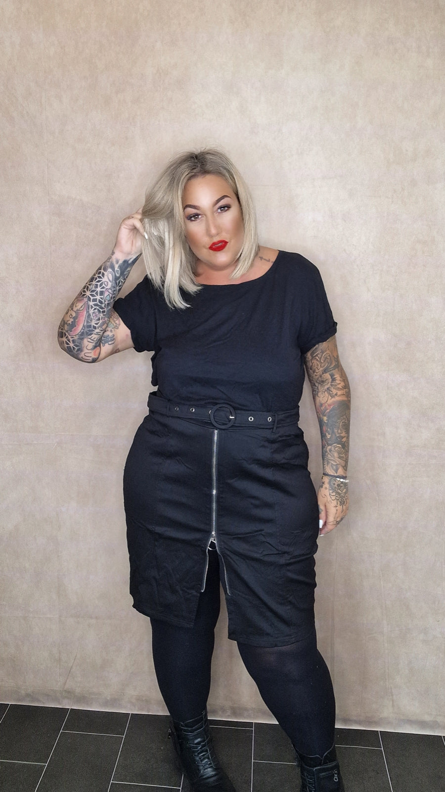 Plussize Rock mit Zipper "Day&Night"