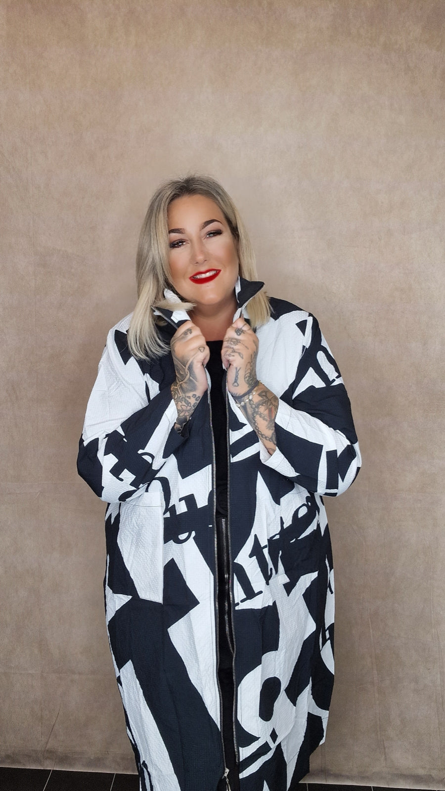 Plussize Jacke "Black&white"