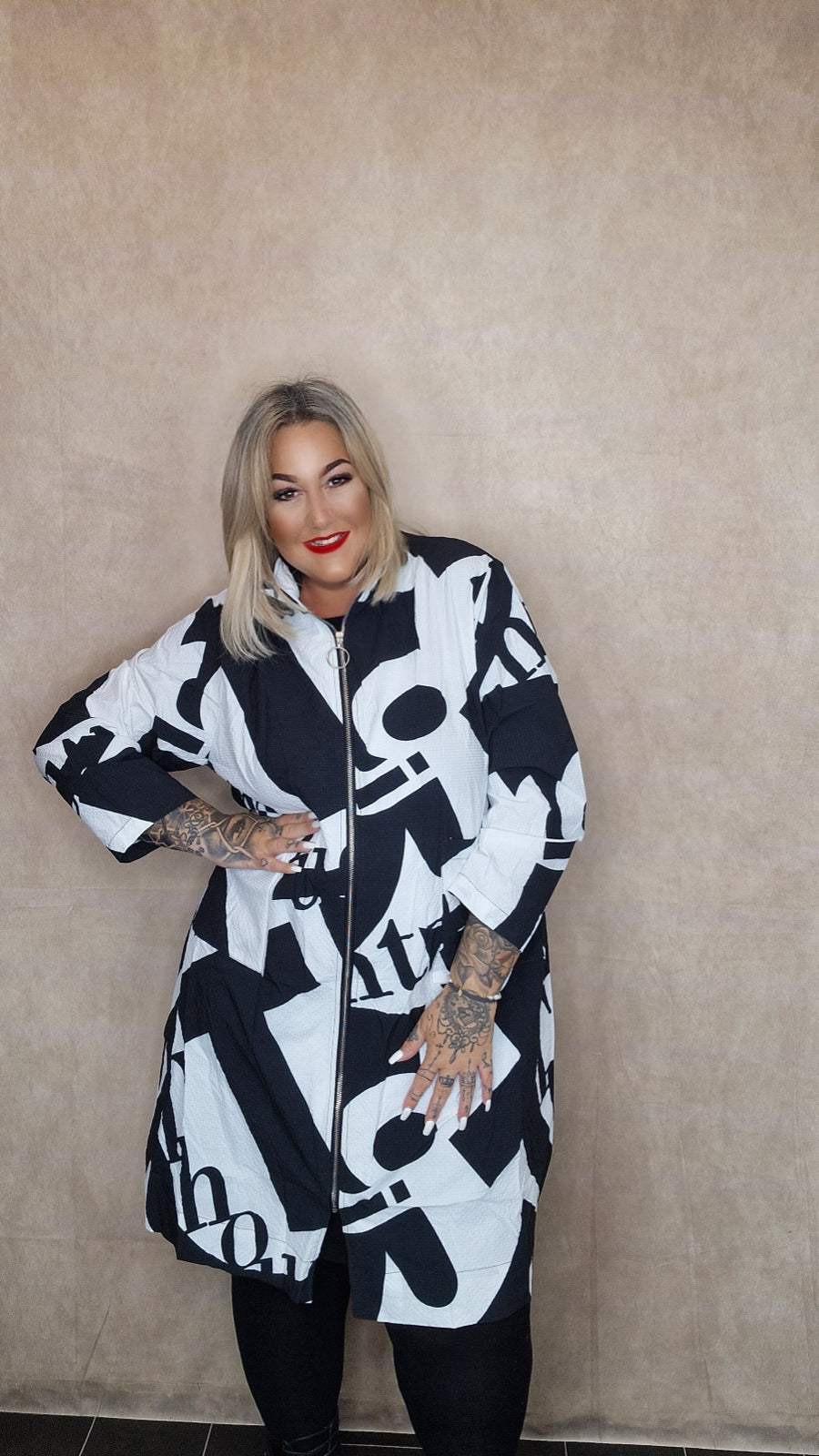 Plussize Jacke "Black&white"