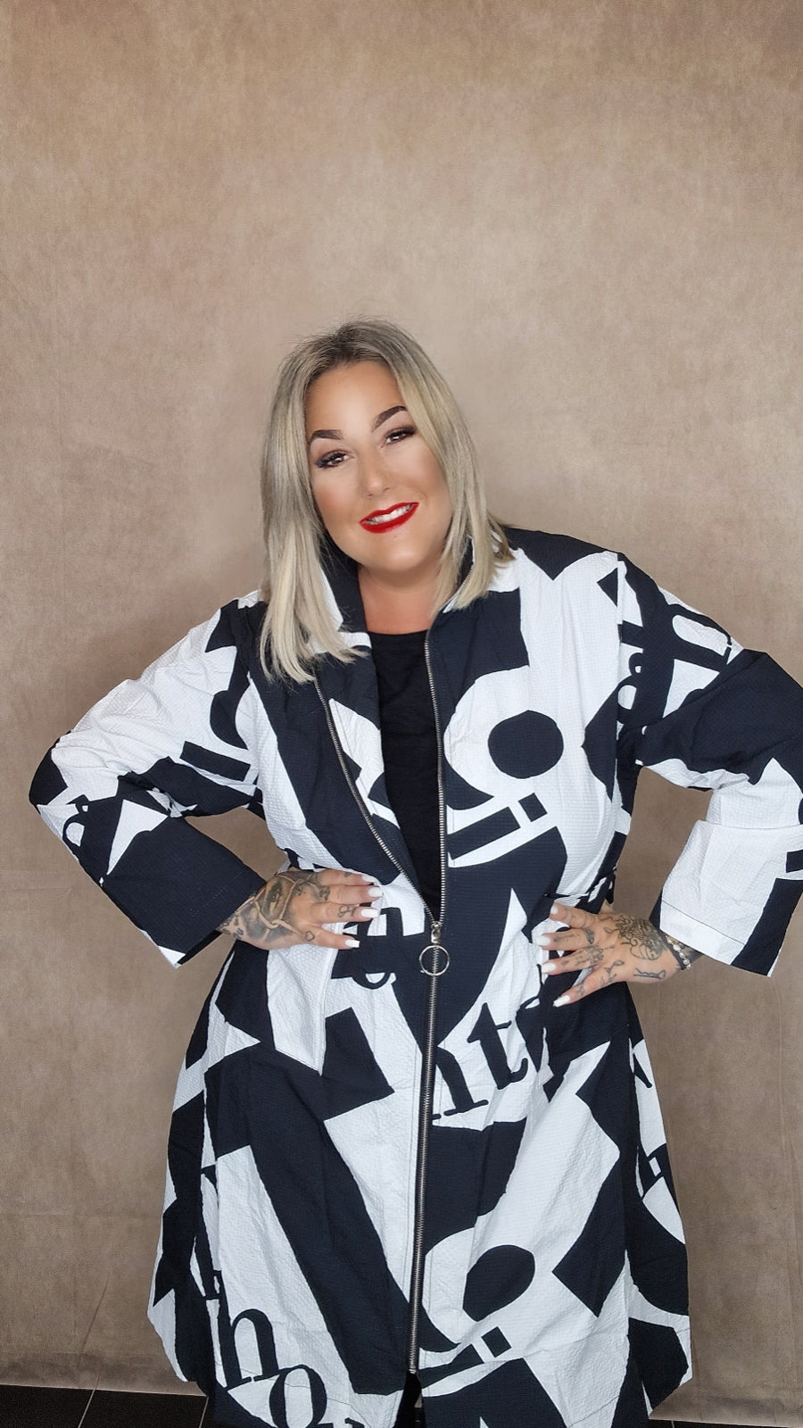 Plussize Jacke "Black&white"