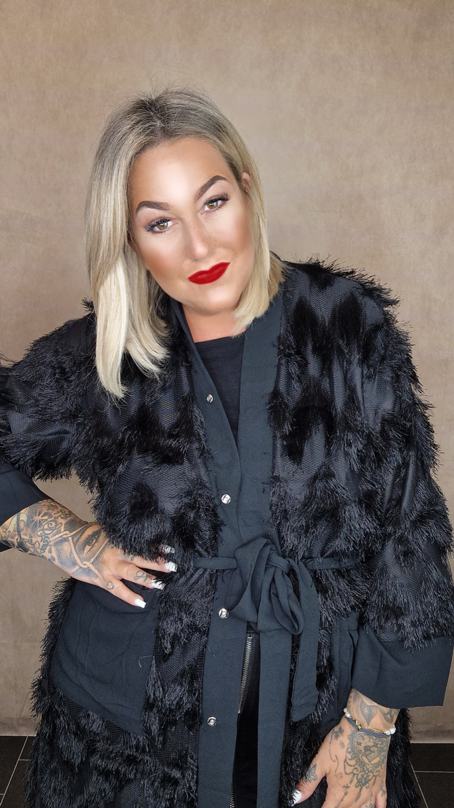 Lange Plussize Strickjacke "Claire"
