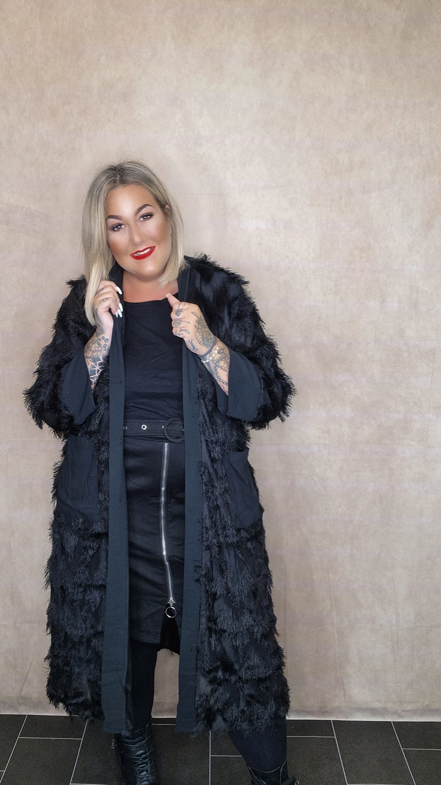 Lange Plussize Strickjacke "Claire"