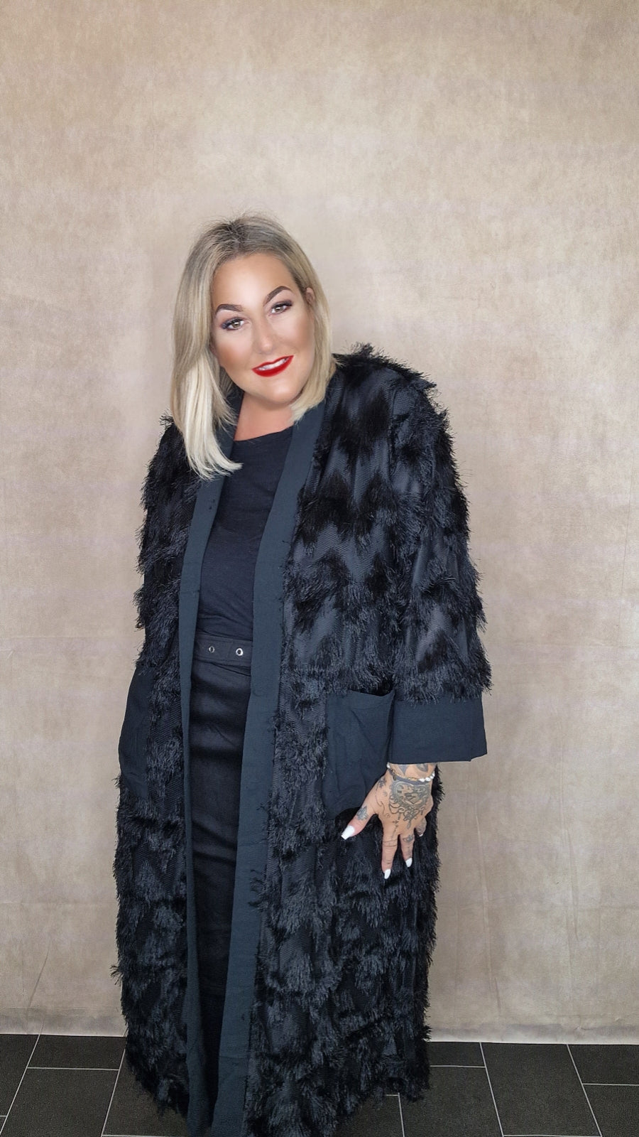 Lange Plussize Strickjacke "Claire"