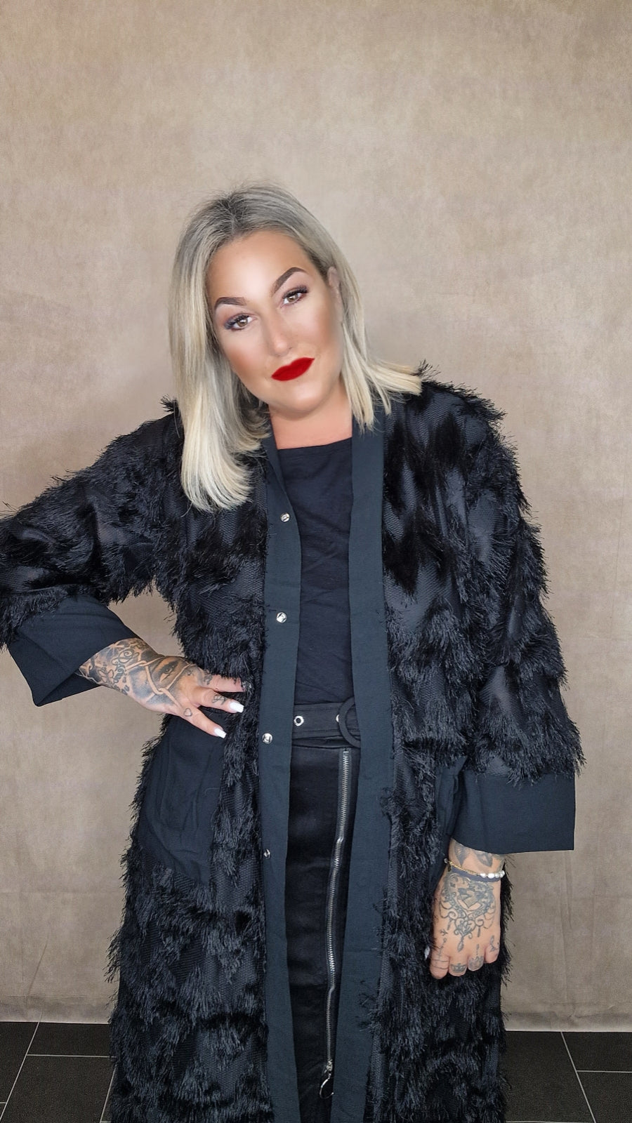 Lange Plussize Strickjacke "Claire"