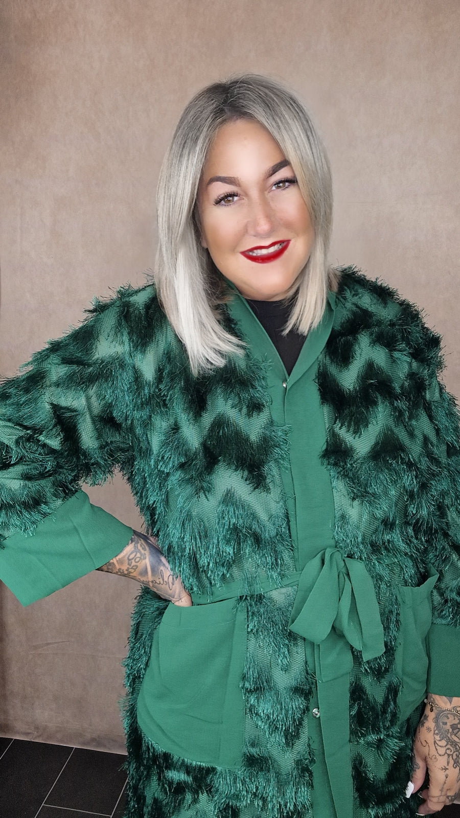 Lange Plussize Strickjacke "Claire"