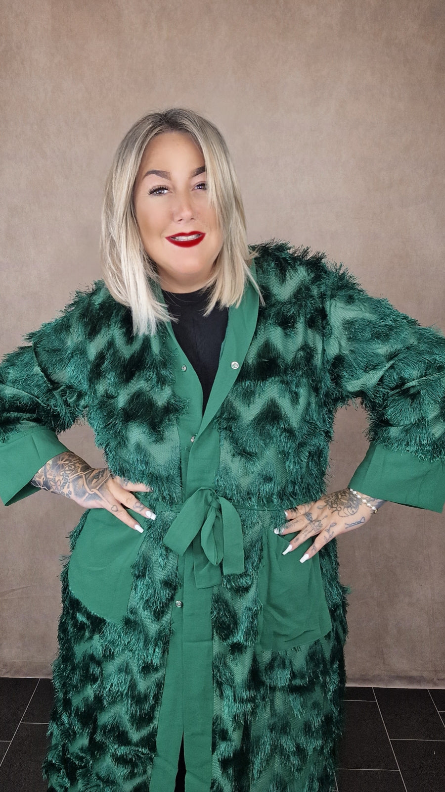 Lange Plussize Strickjacke "Claire"