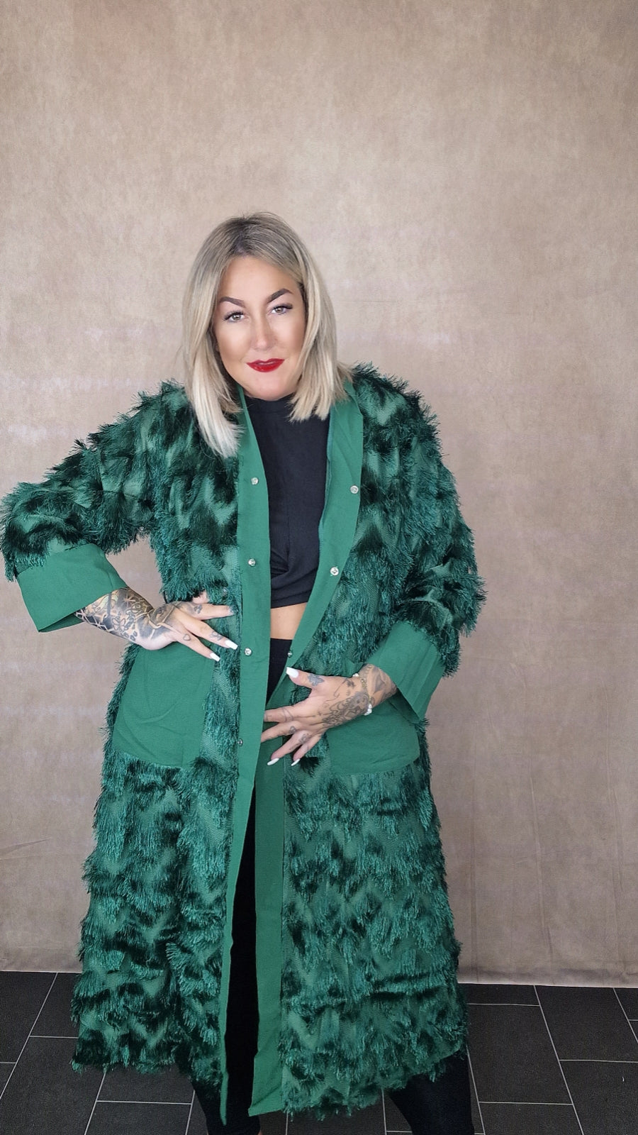 Lange Plussize Strickjacke "Claire"
