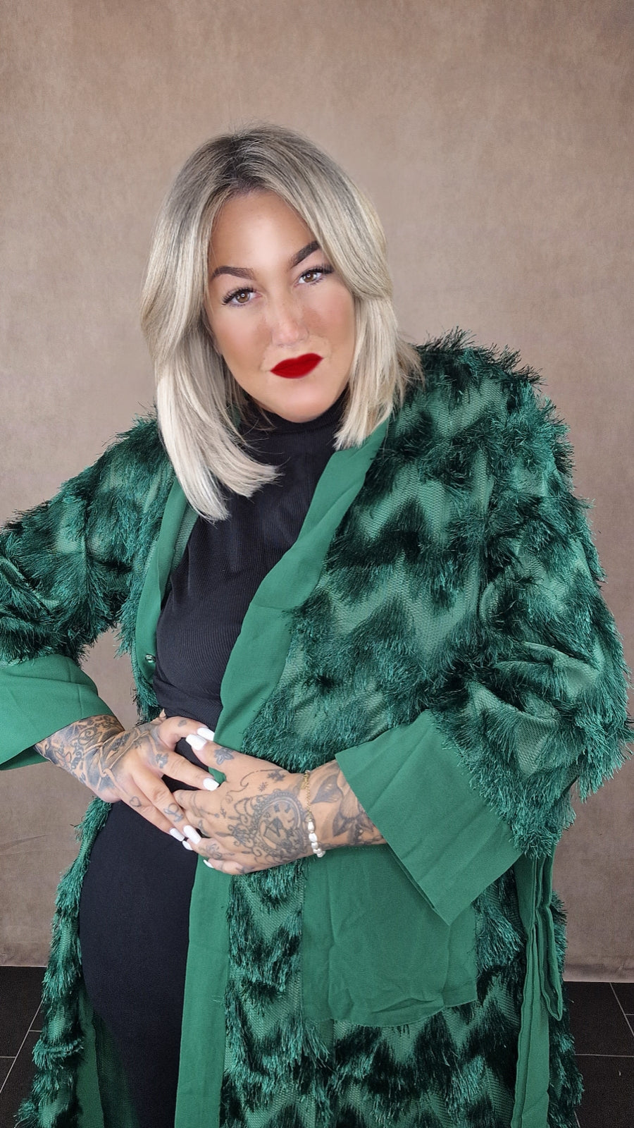Lange Plussize Strickjacke "Claire"