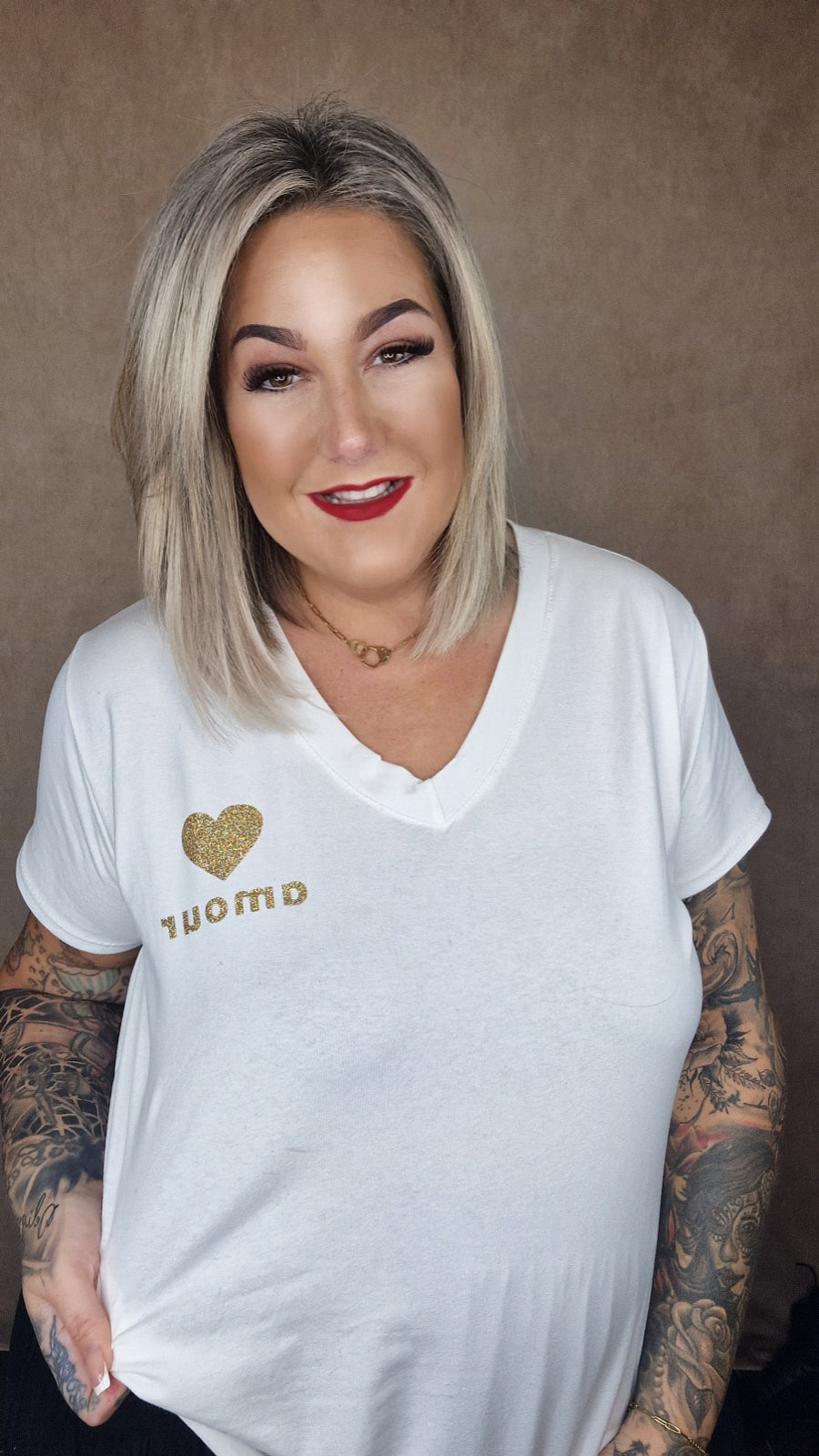 Kurzarm Shirt "AMOUR"💛 in schwarz oder weiß