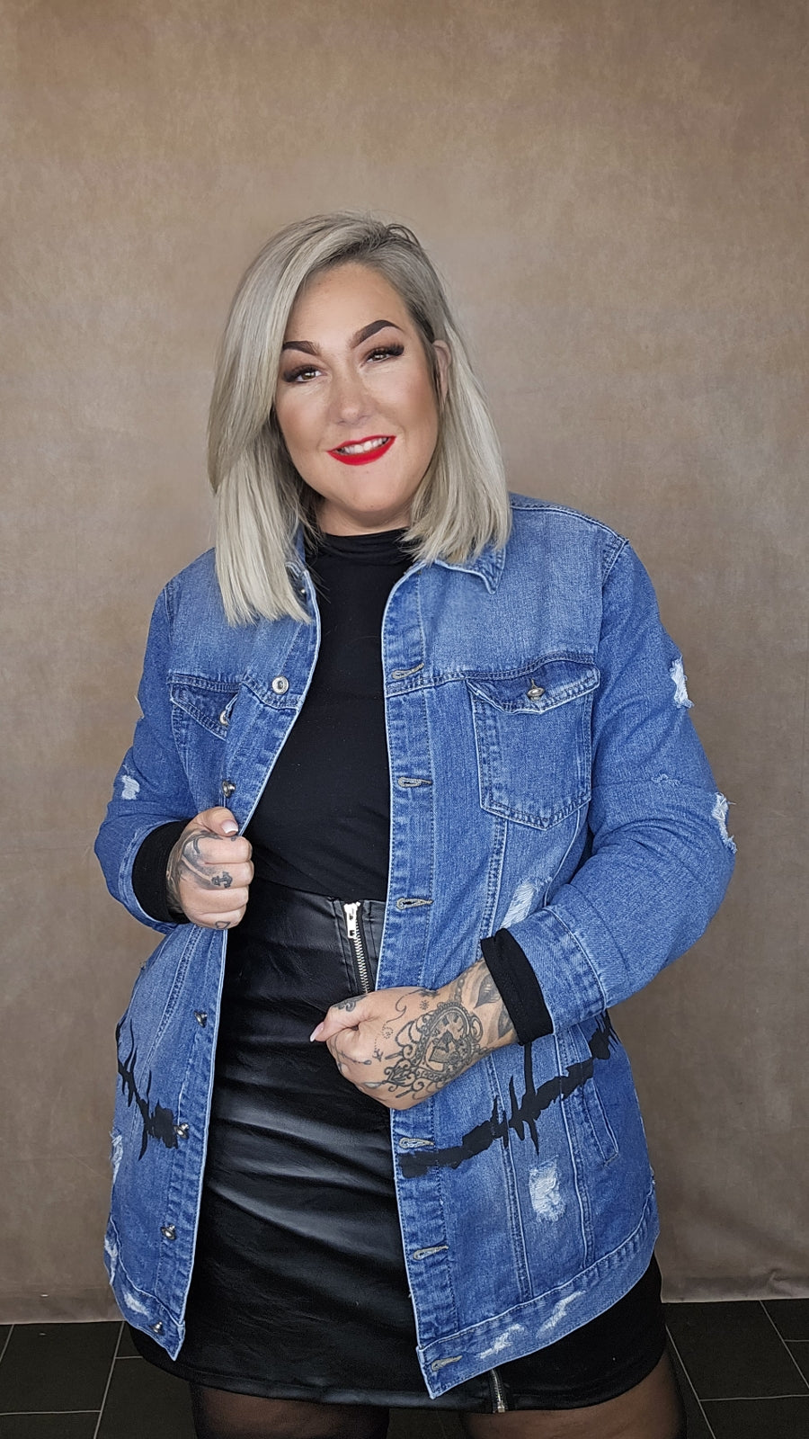 Lange Jeans Jacke "Music"