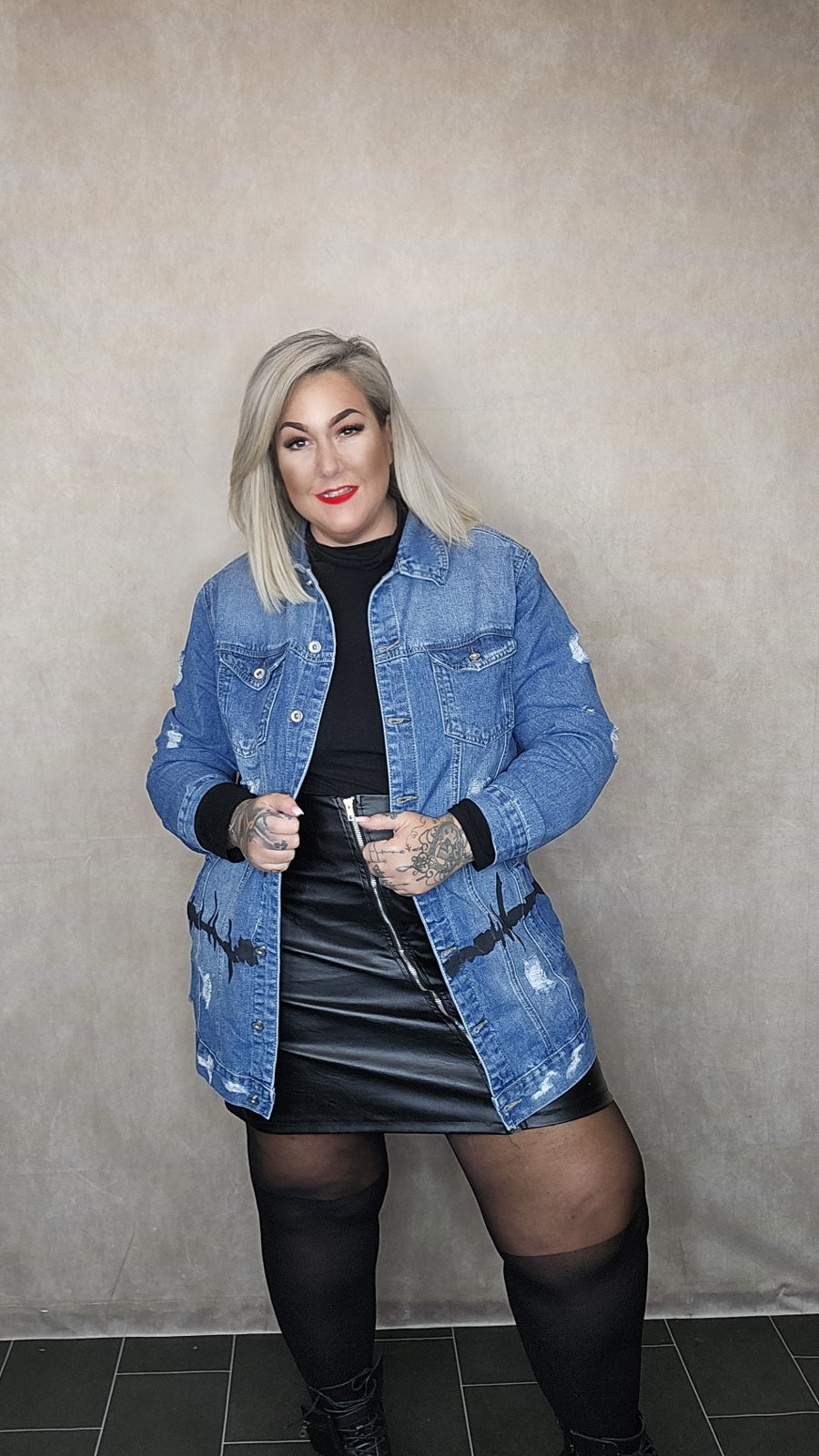 Lange Jeans Jacke "Music"