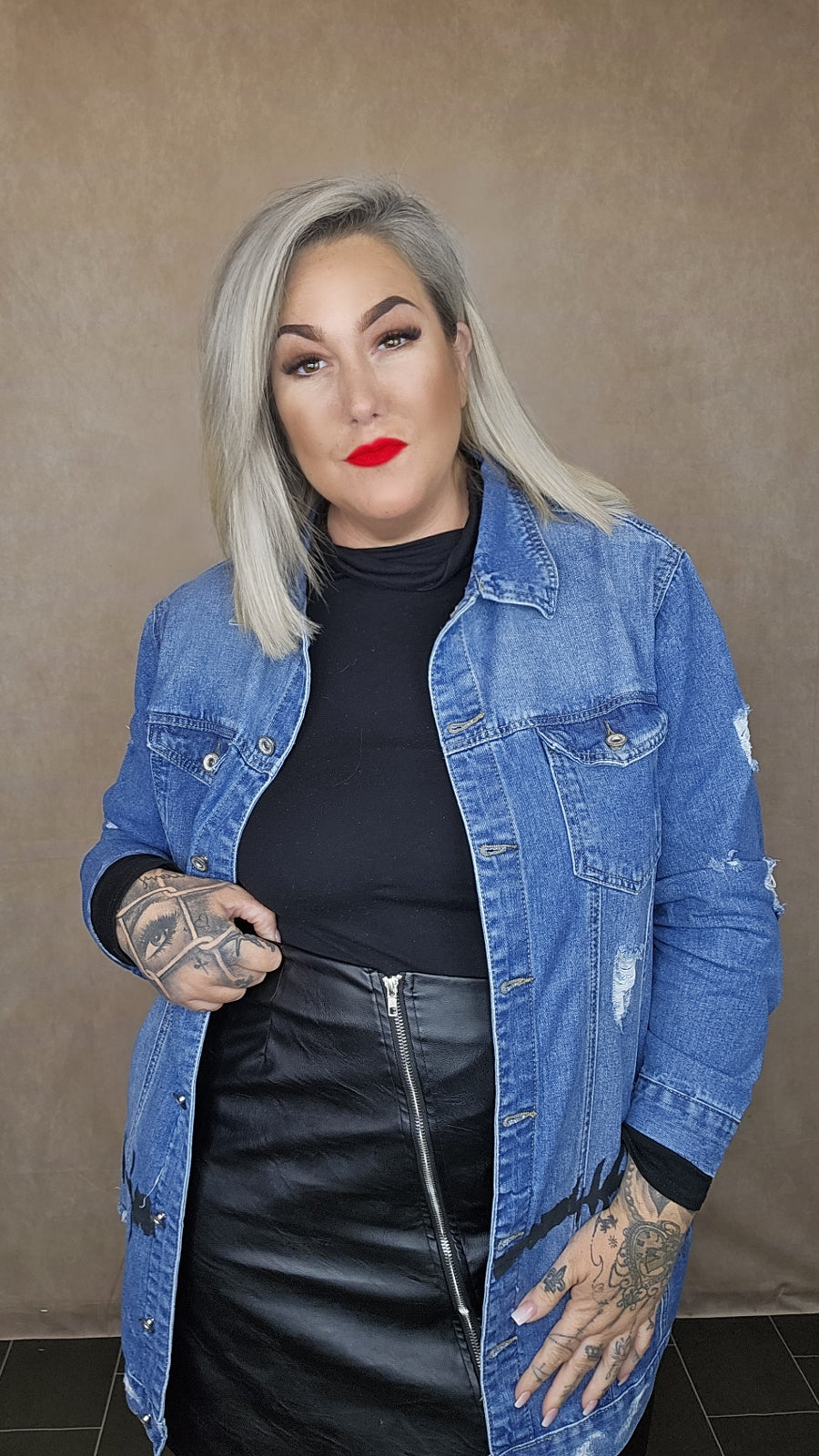 Lange Jeans Jacke "Music"