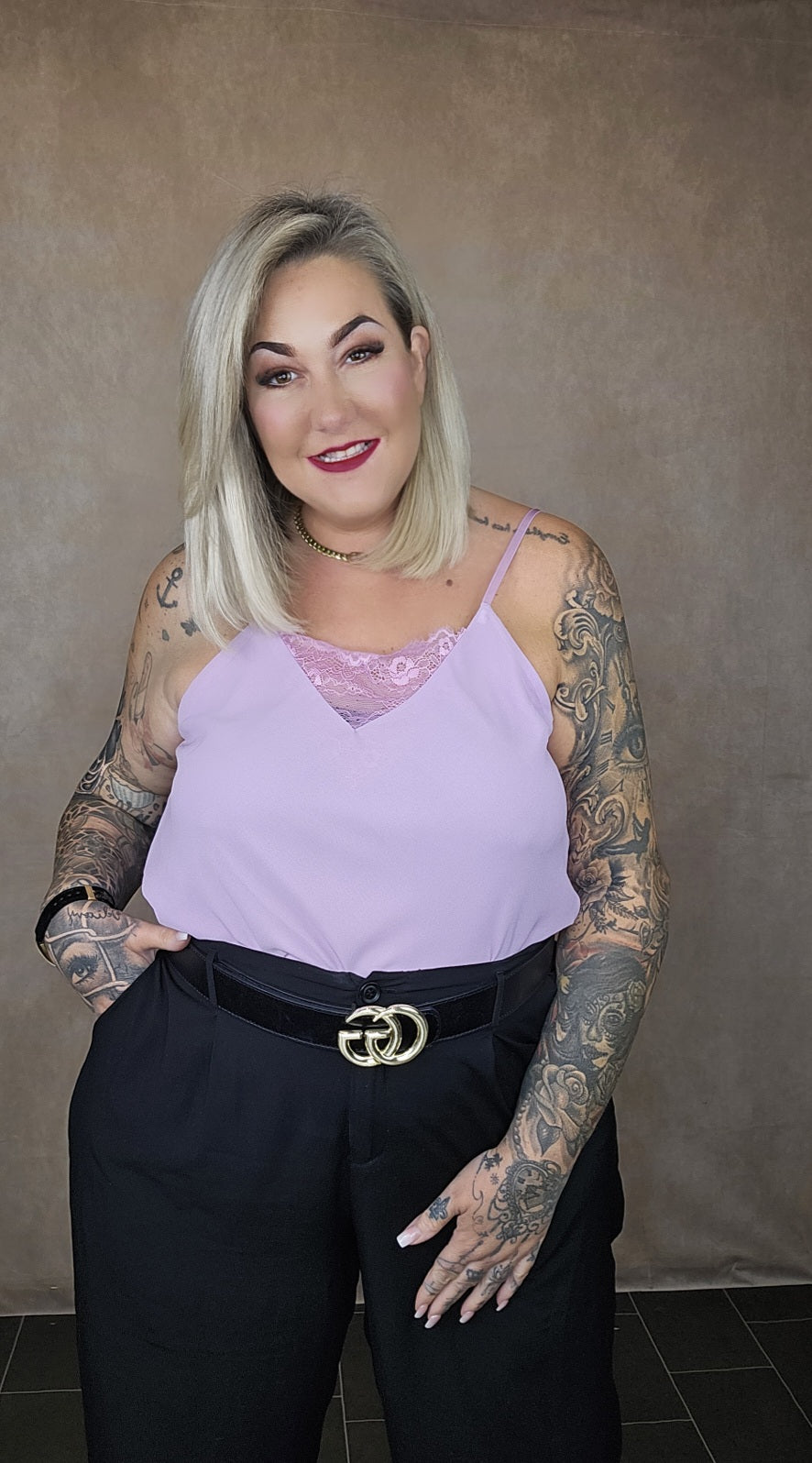Top mit Spitze "Liz " in 17 Farben