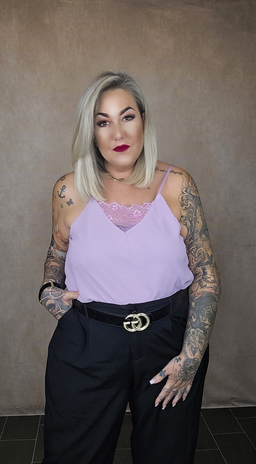 Top mit Spitze "Liz " in 17 Farben