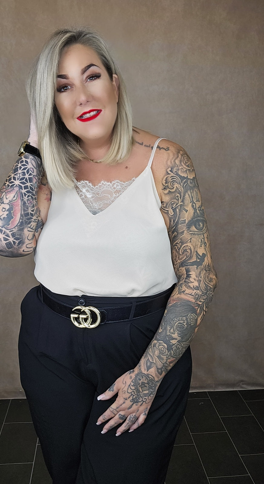 Top mit Spitze "Liz " in 17 Farben
