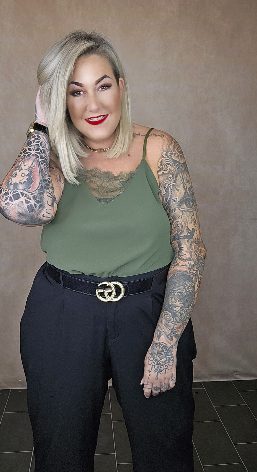 Top mit Spitze "Liz " in 17 Farben