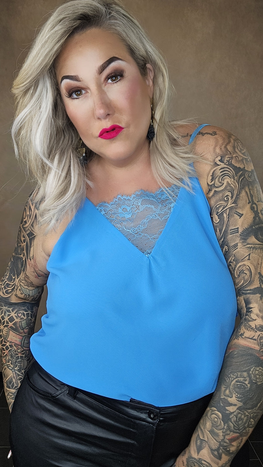 Top mit Spitze "Liz " in 17 Farben