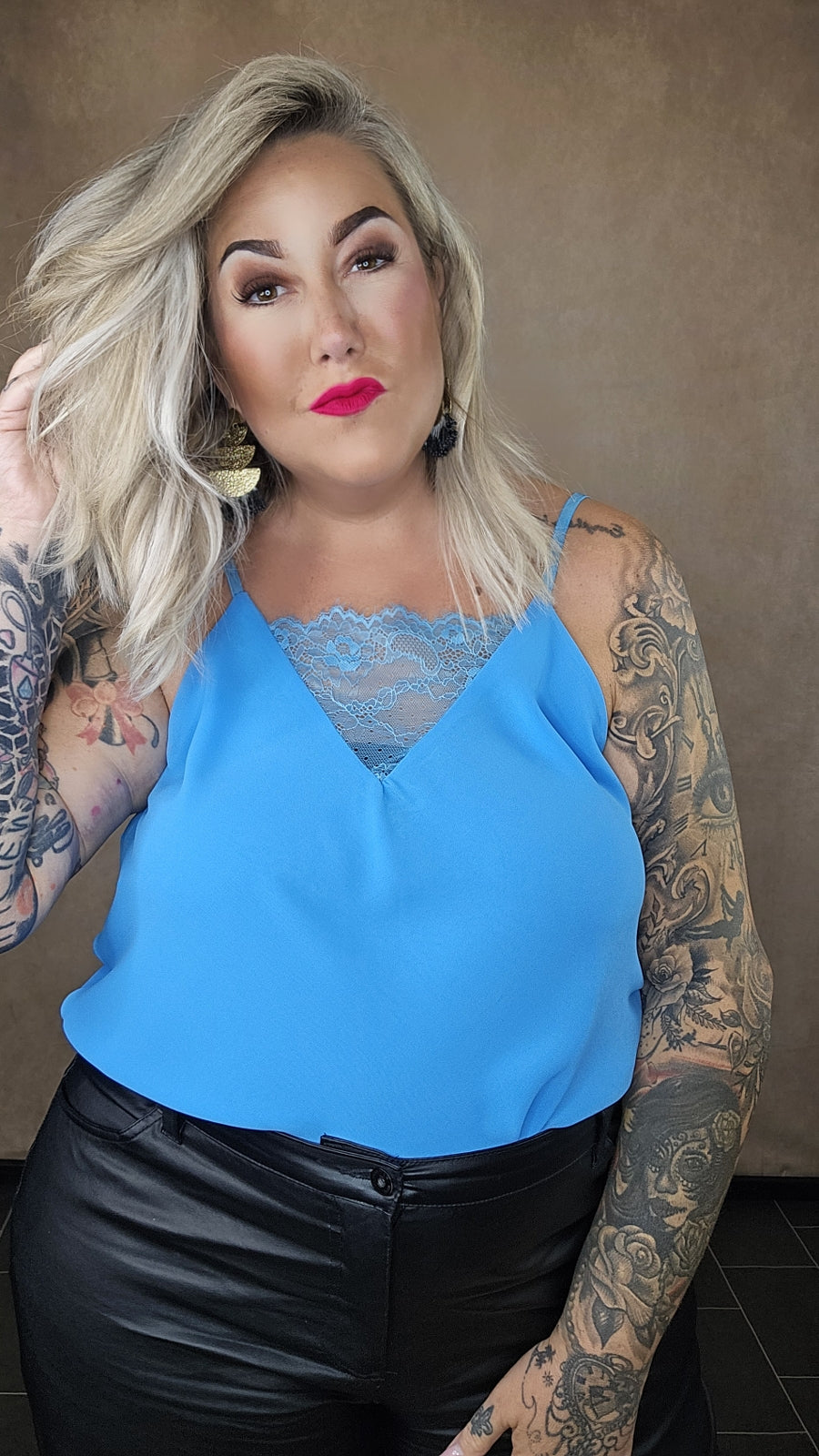 Top mit Spitze "Liz " in 17 Farben