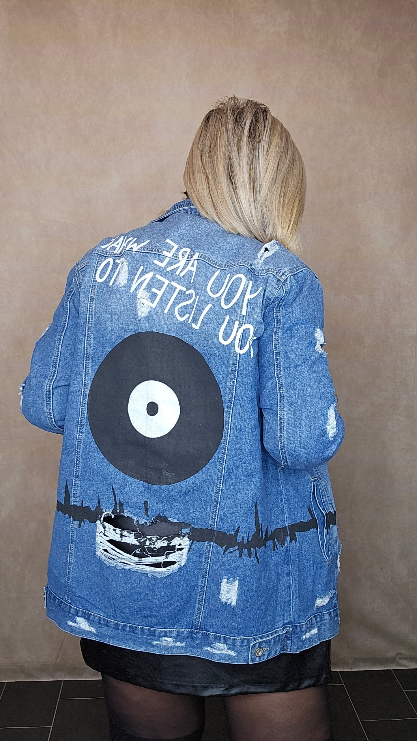 Lange Jeans Jacke "Music"
