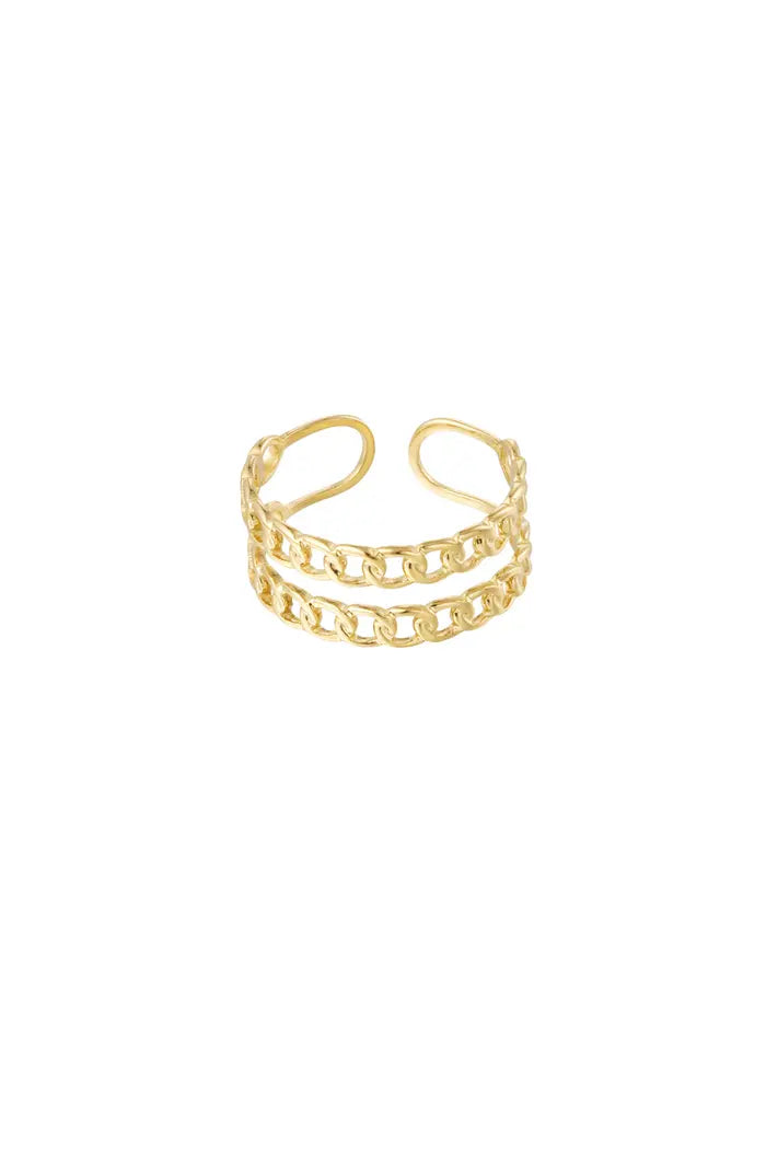 Ring "Chain" in Gold und Silber