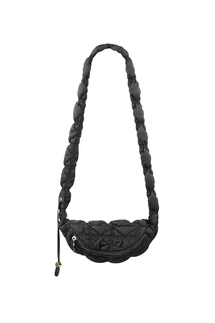 Crossbag "Puffy" in Beige ,Schwarz , rosa & weiss