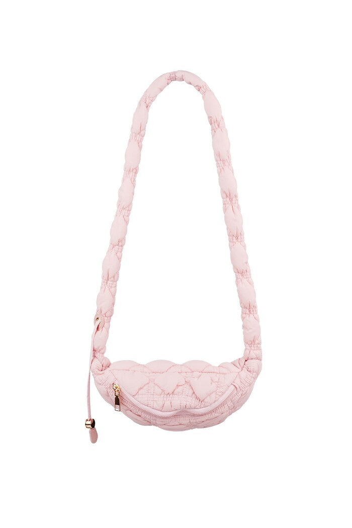 Crossbag "Puffy" in Beige ,Schwarz , rosa & weiss