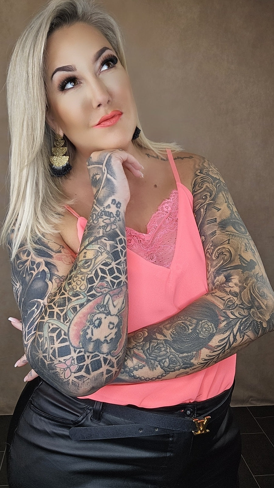 Top mit Spitze "Liz " in 17 Farben