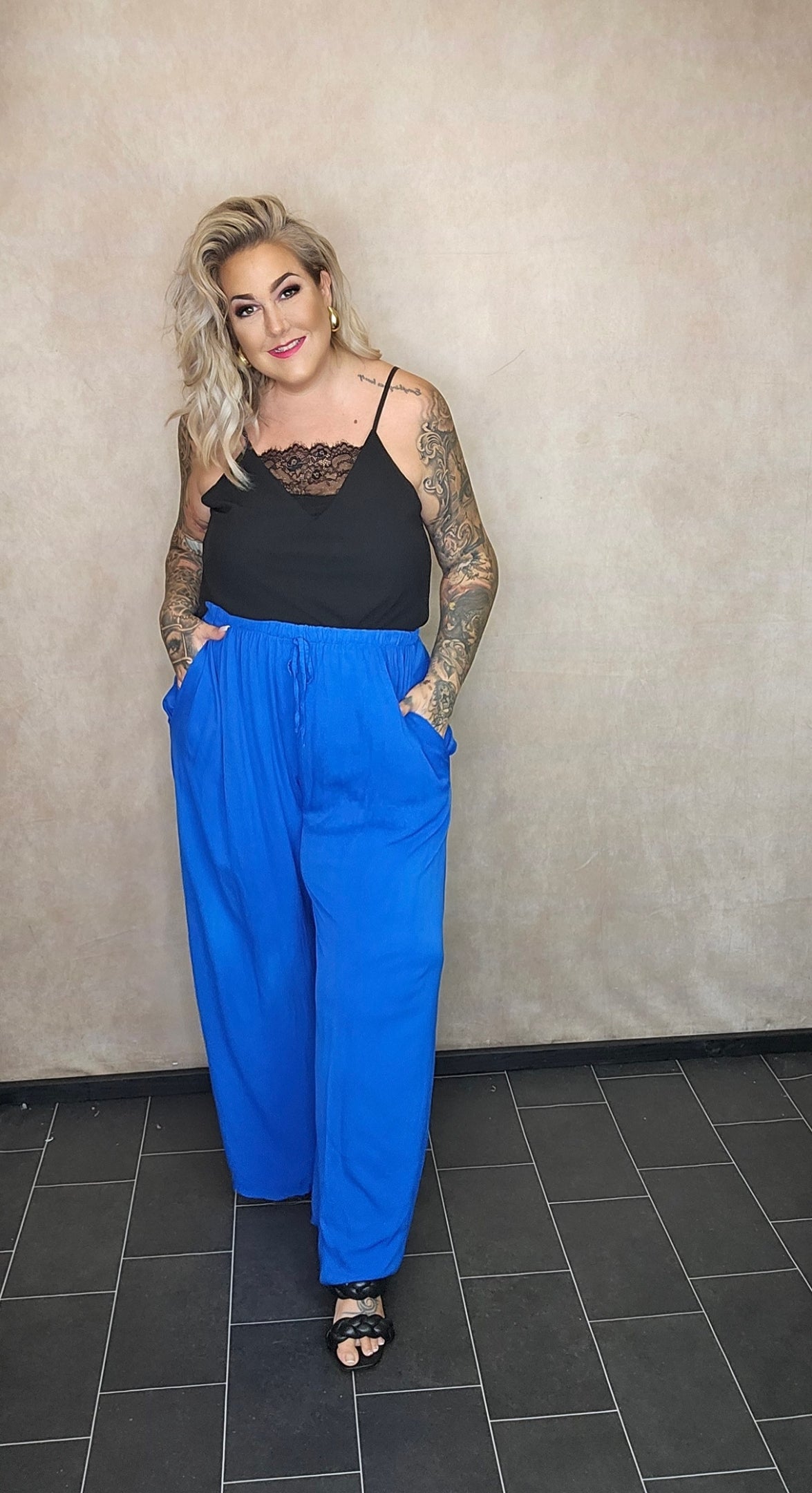 Weite Palazzo Hose "Mia" Royal blue