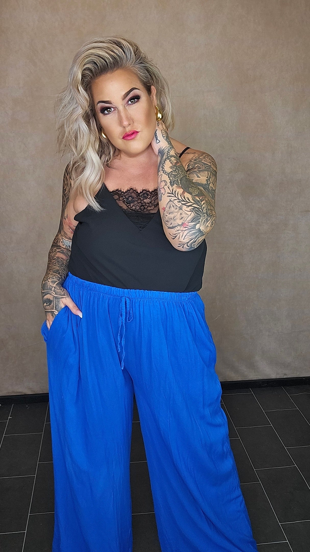 Weite Palazzo Hose "Mia" Royal blue