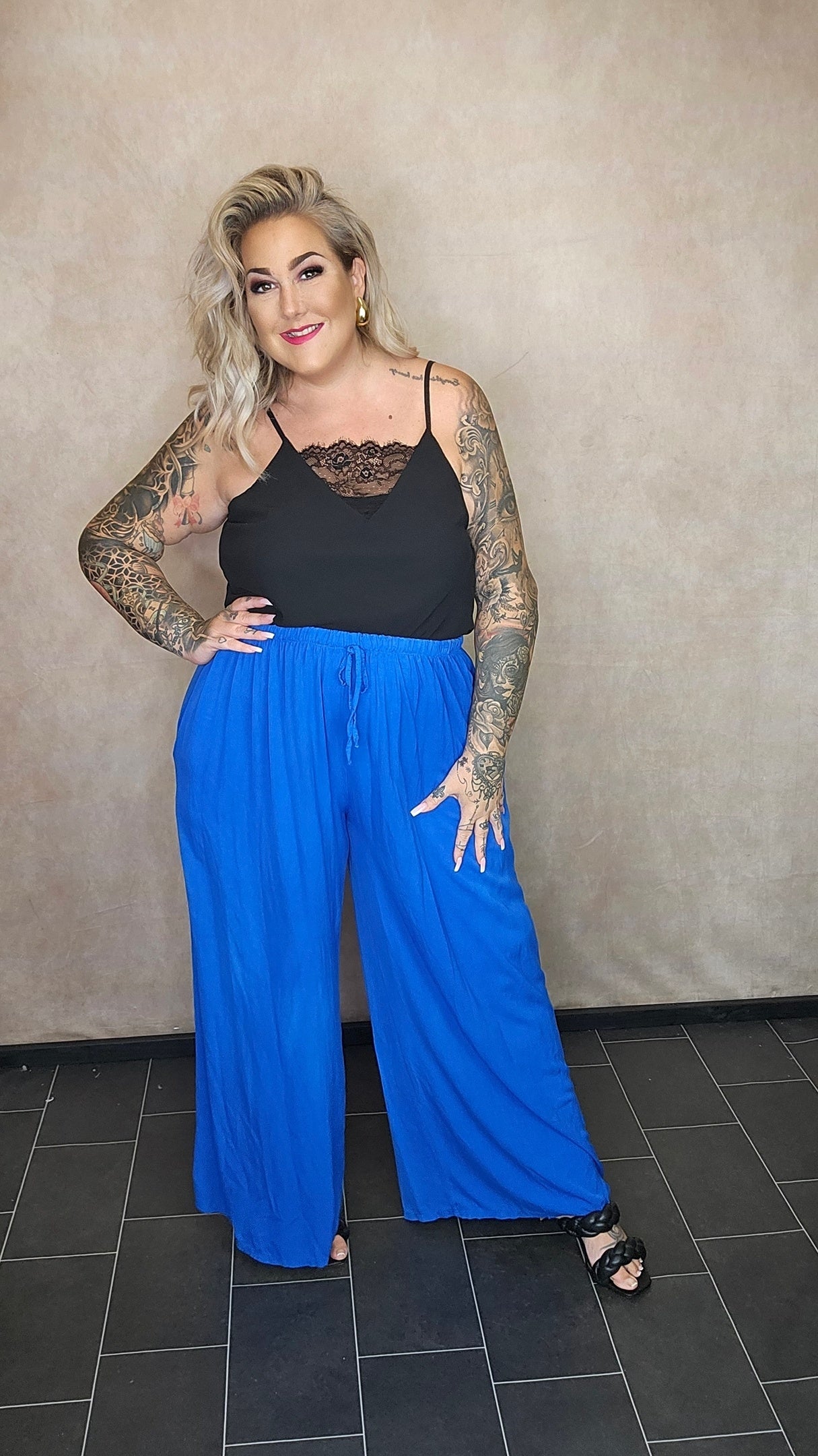 Weite Palazzo Hose "Mia" Royal blue