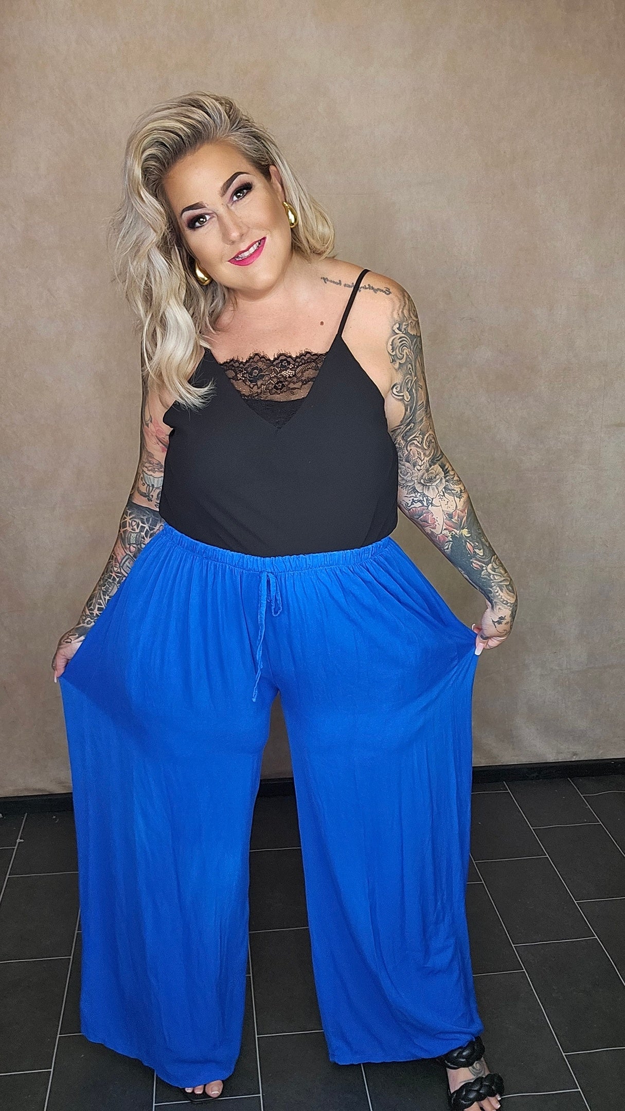 Weite Palazzo Hose "Mia" Royal blue