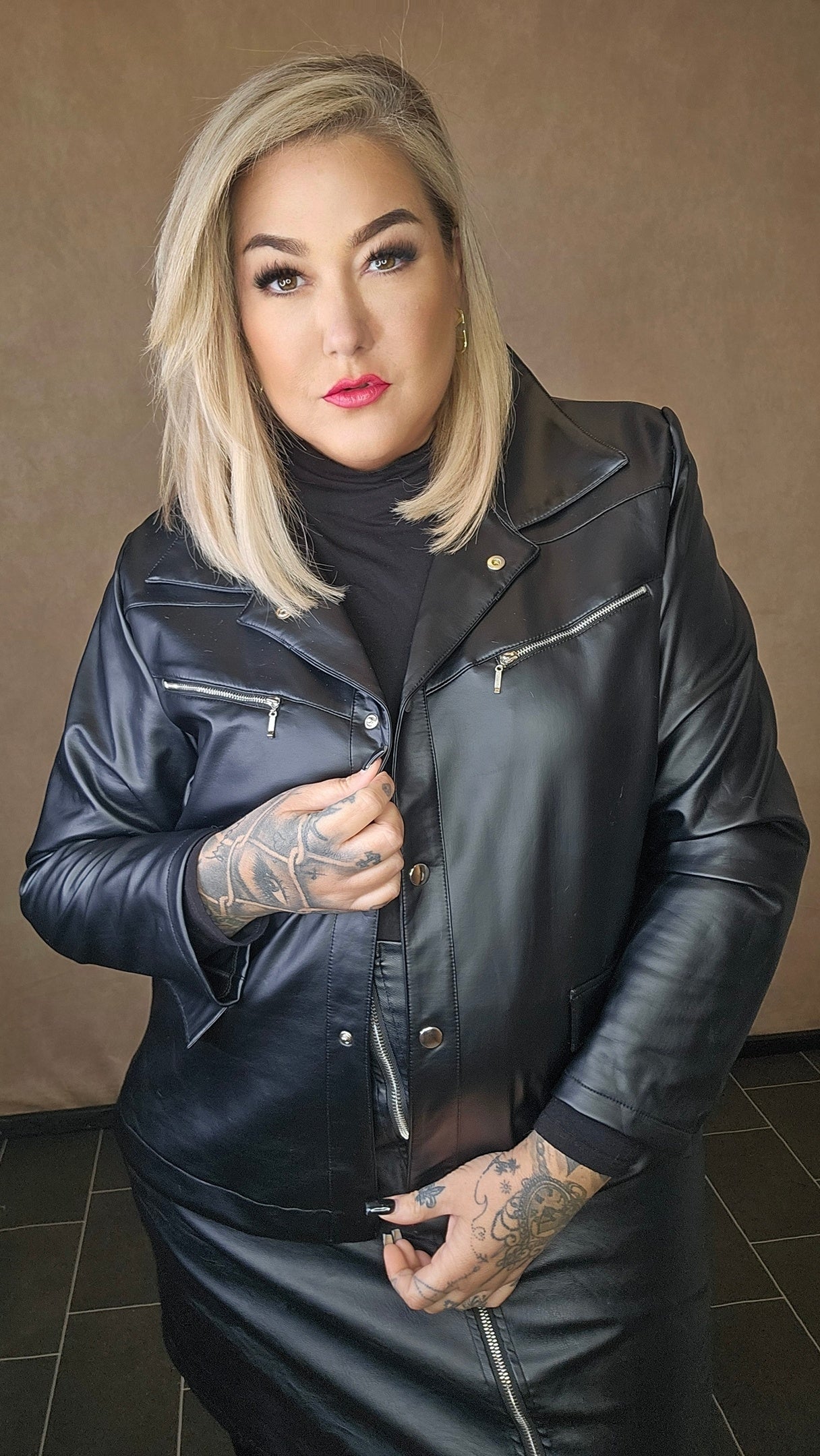 Hemd Jacke in Lederoptik "Sydney"