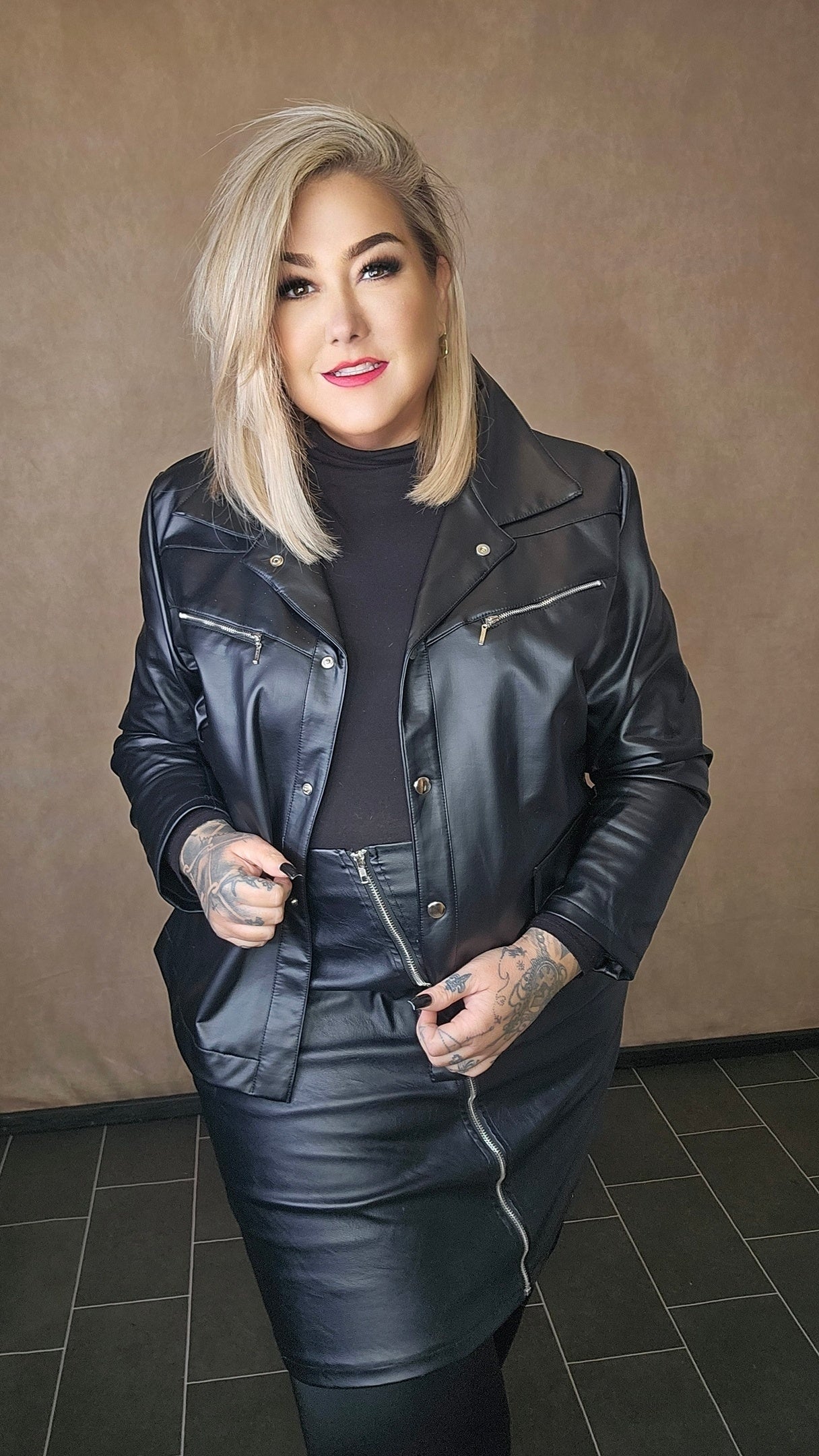 Hemd Jacke in Lederoptik "Sydney"
