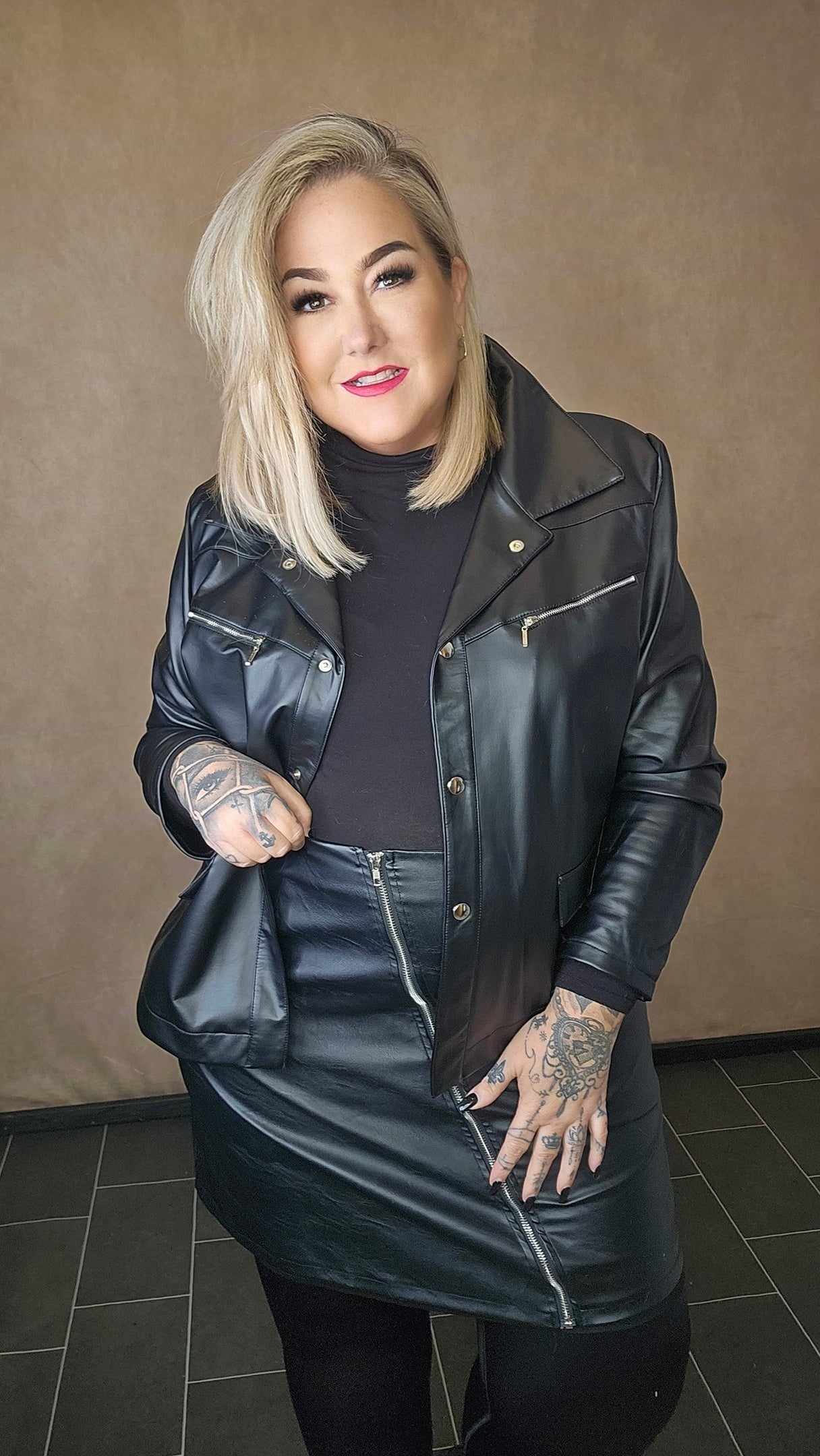 Hemd Jacke in Lederoptik "Sydney"