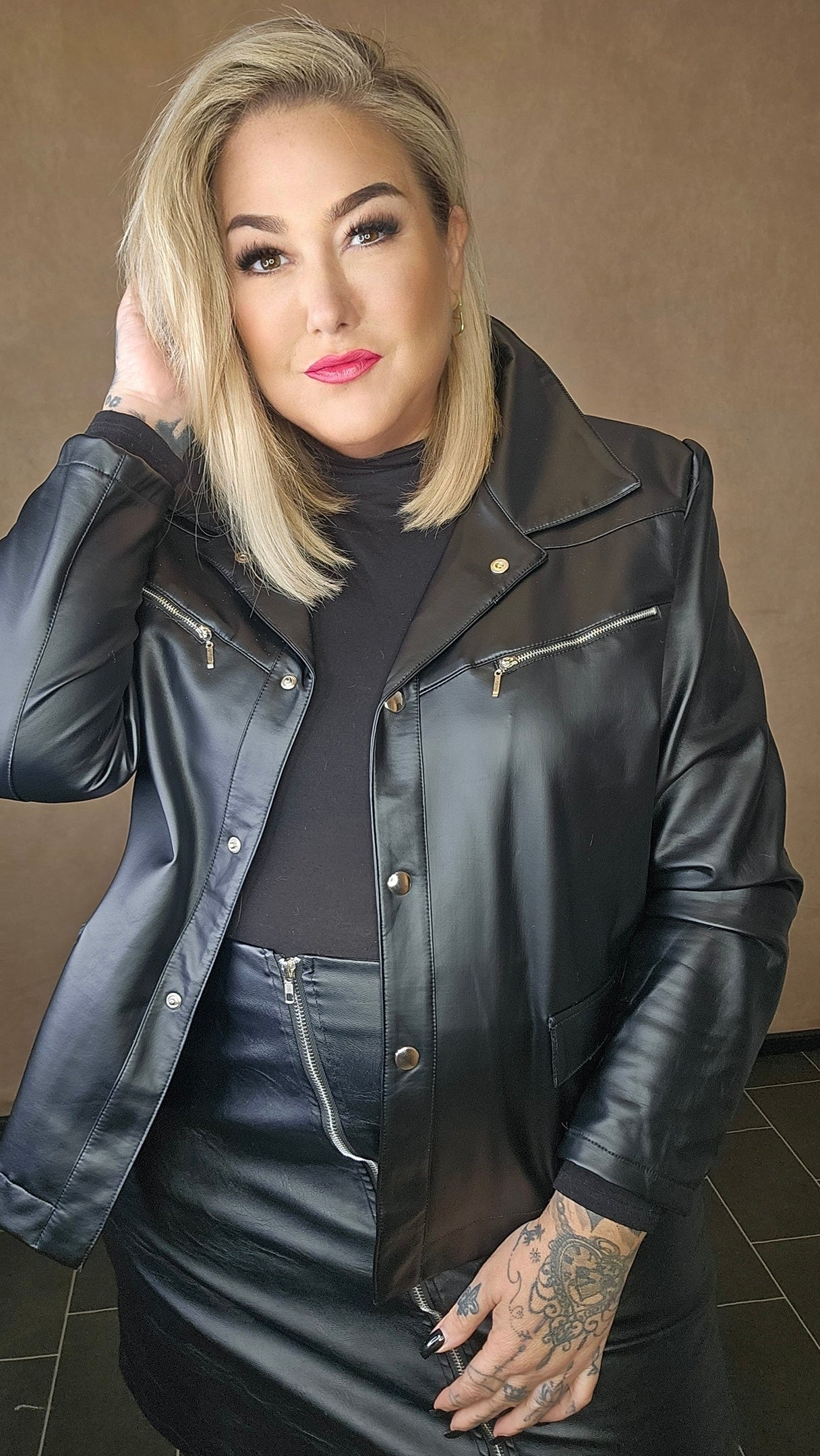 Hemd Jacke in Lederoptik "Sydney"