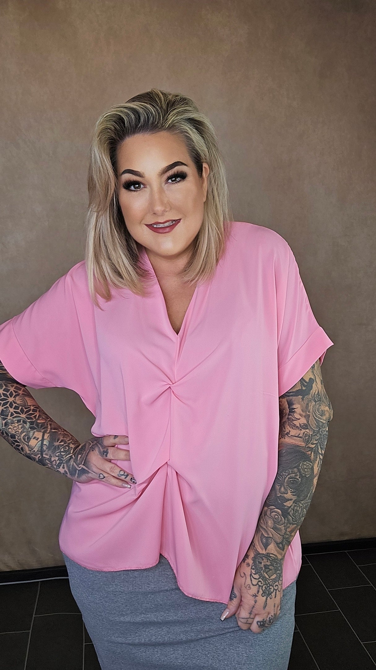 Satin Optik Shirt "Alia" in rosa 🩷
