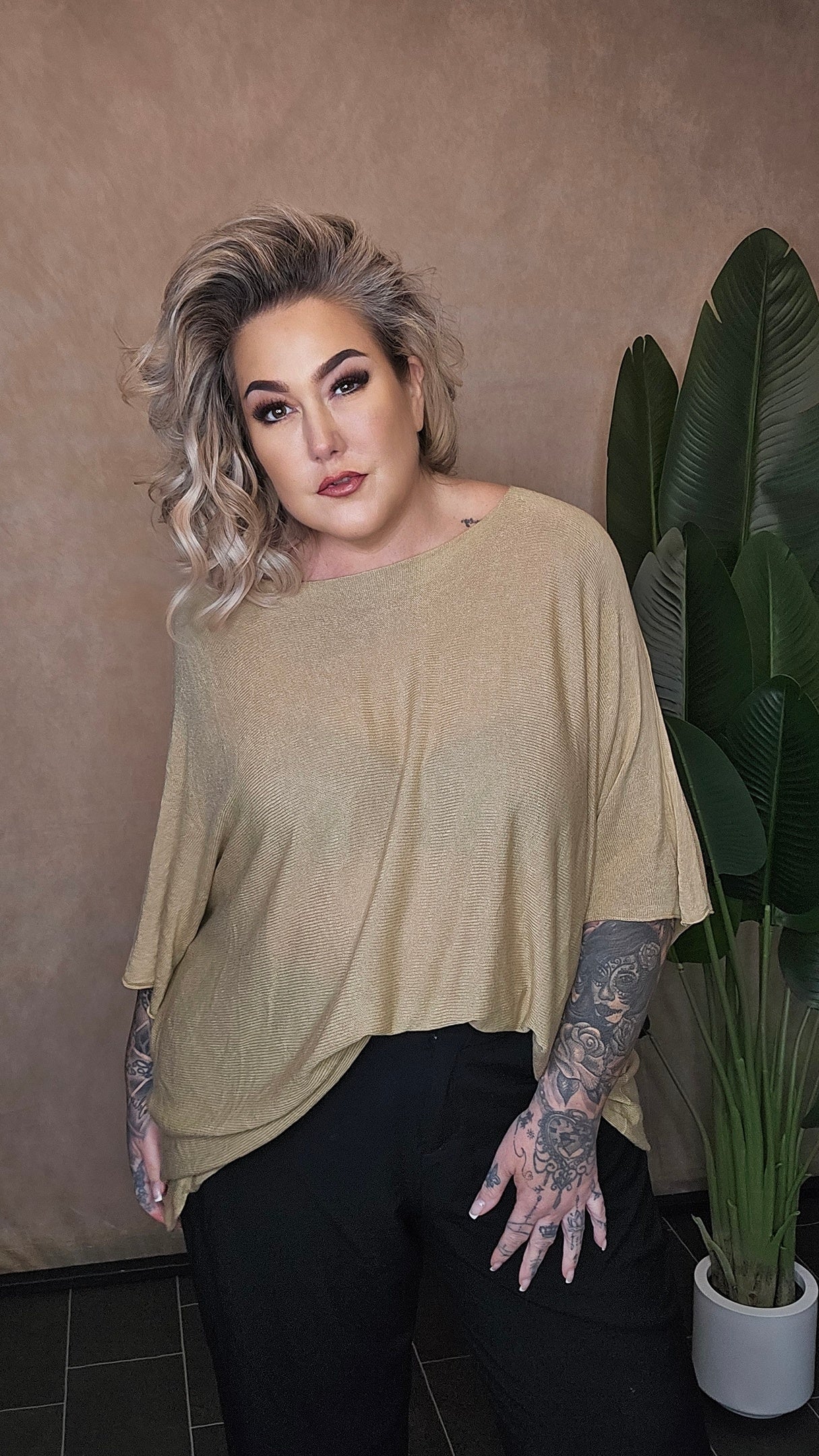 Oversize Shirt "Valeria" Beige