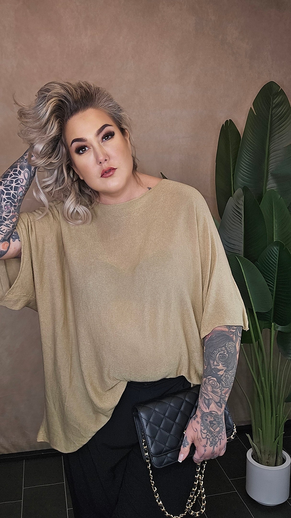 Oversize Shirt "Valeria" Beige