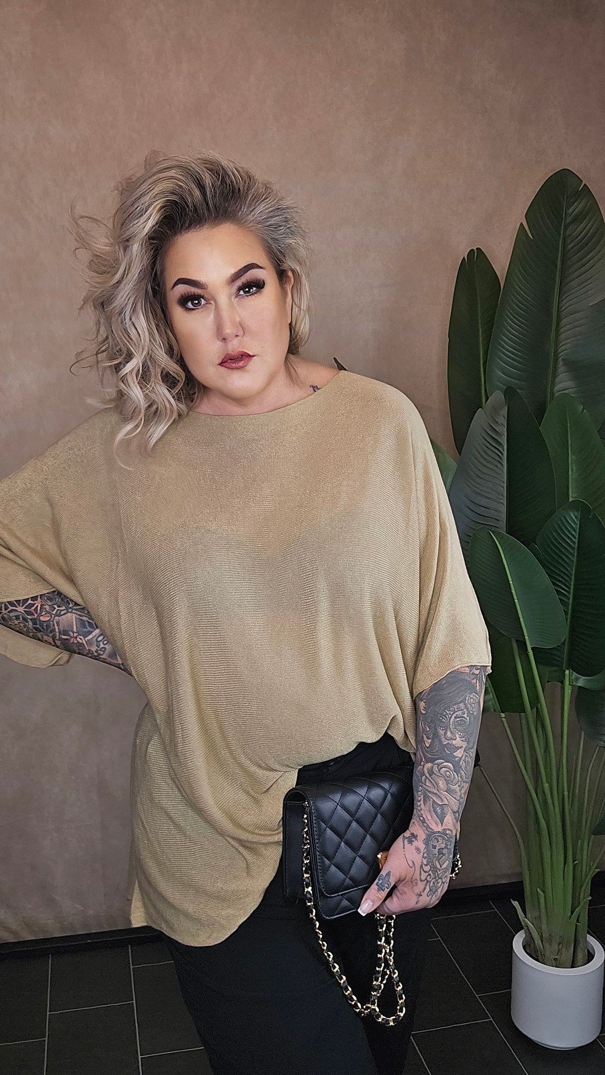Oversize Shirt "Valeria" Beige