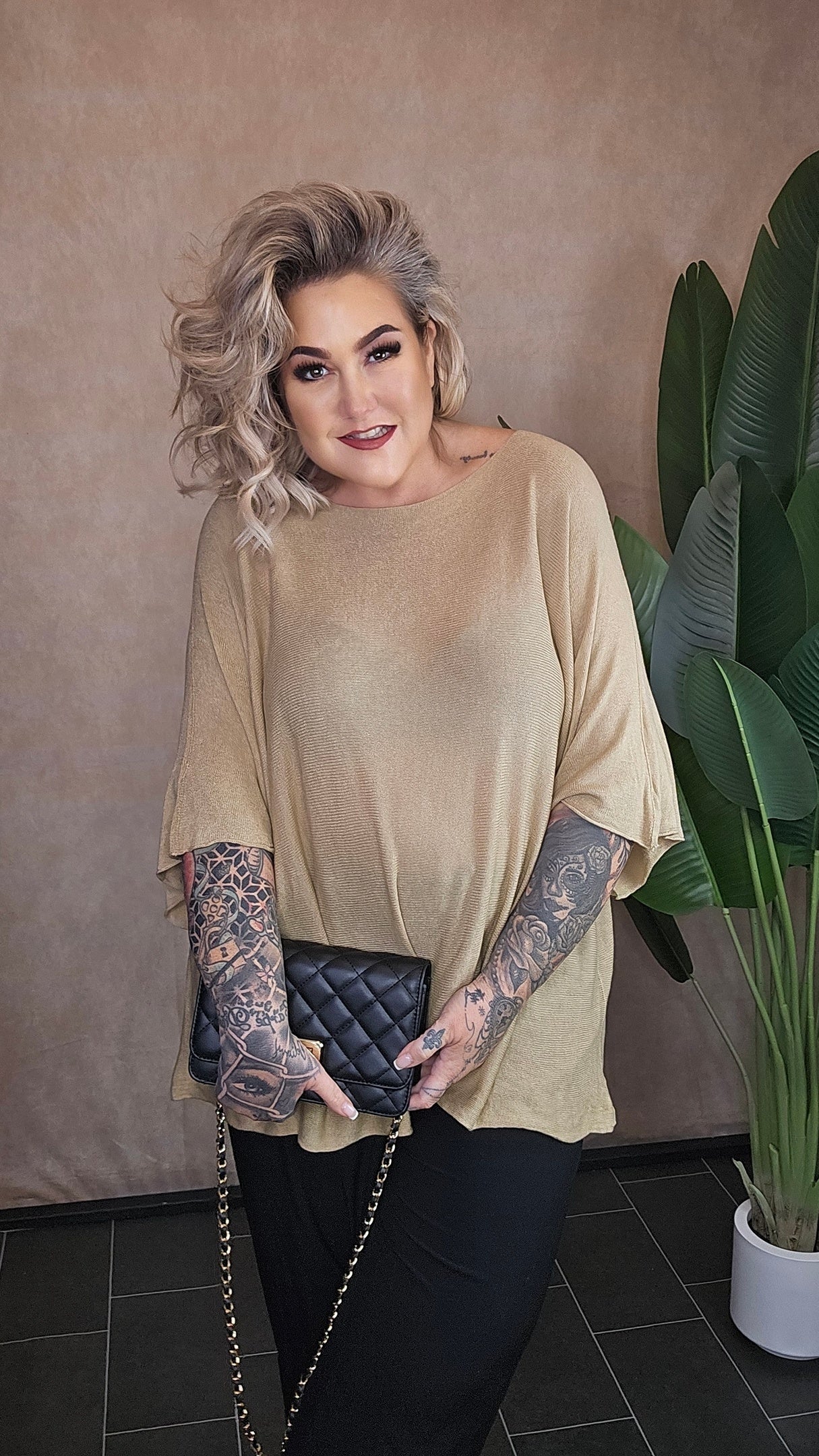 Oversize Shirt "Valeria" Beige