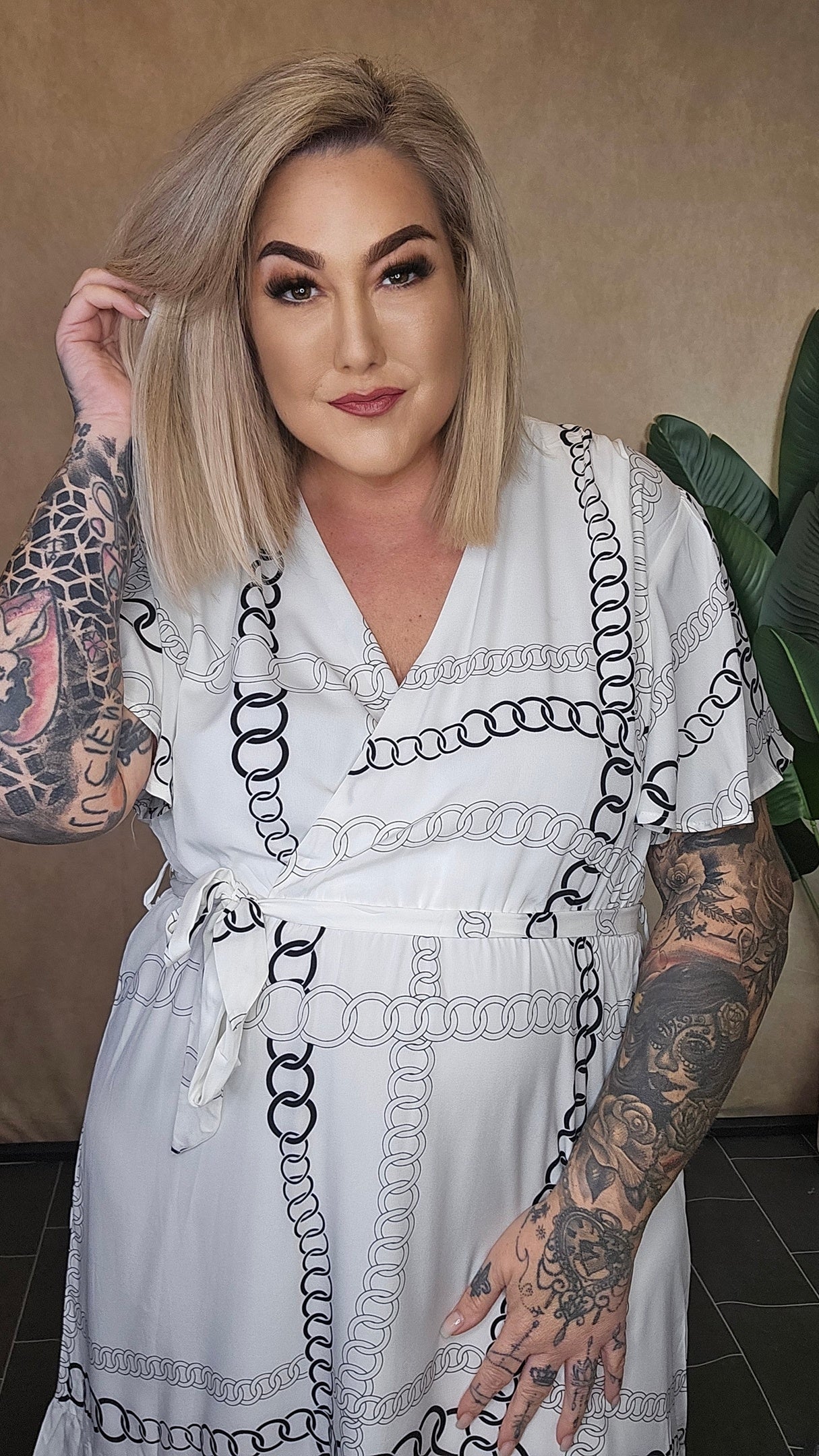 Wickeloptik Kleid "Chains"