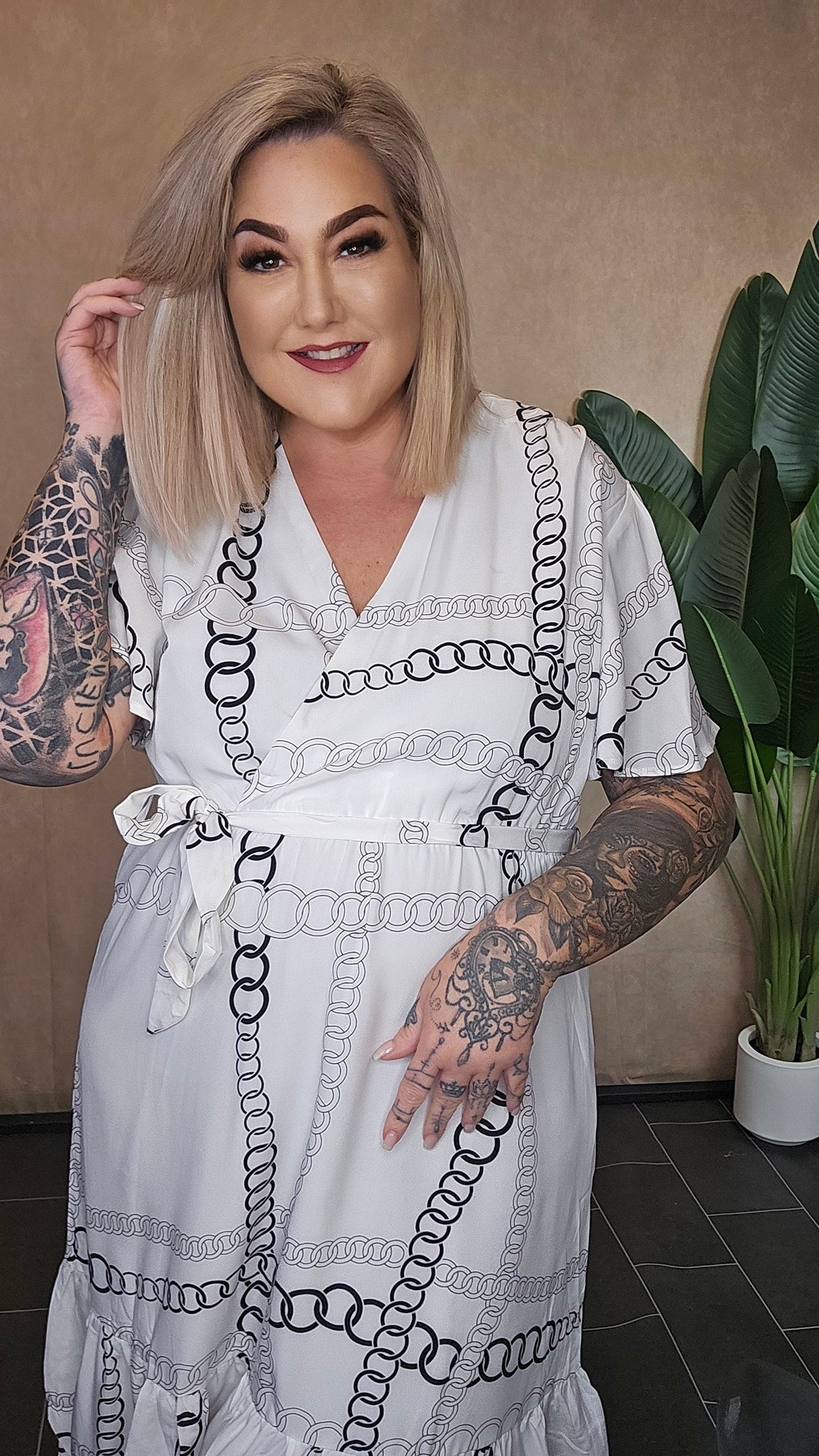 Wickeloptik Kleid "Chains"