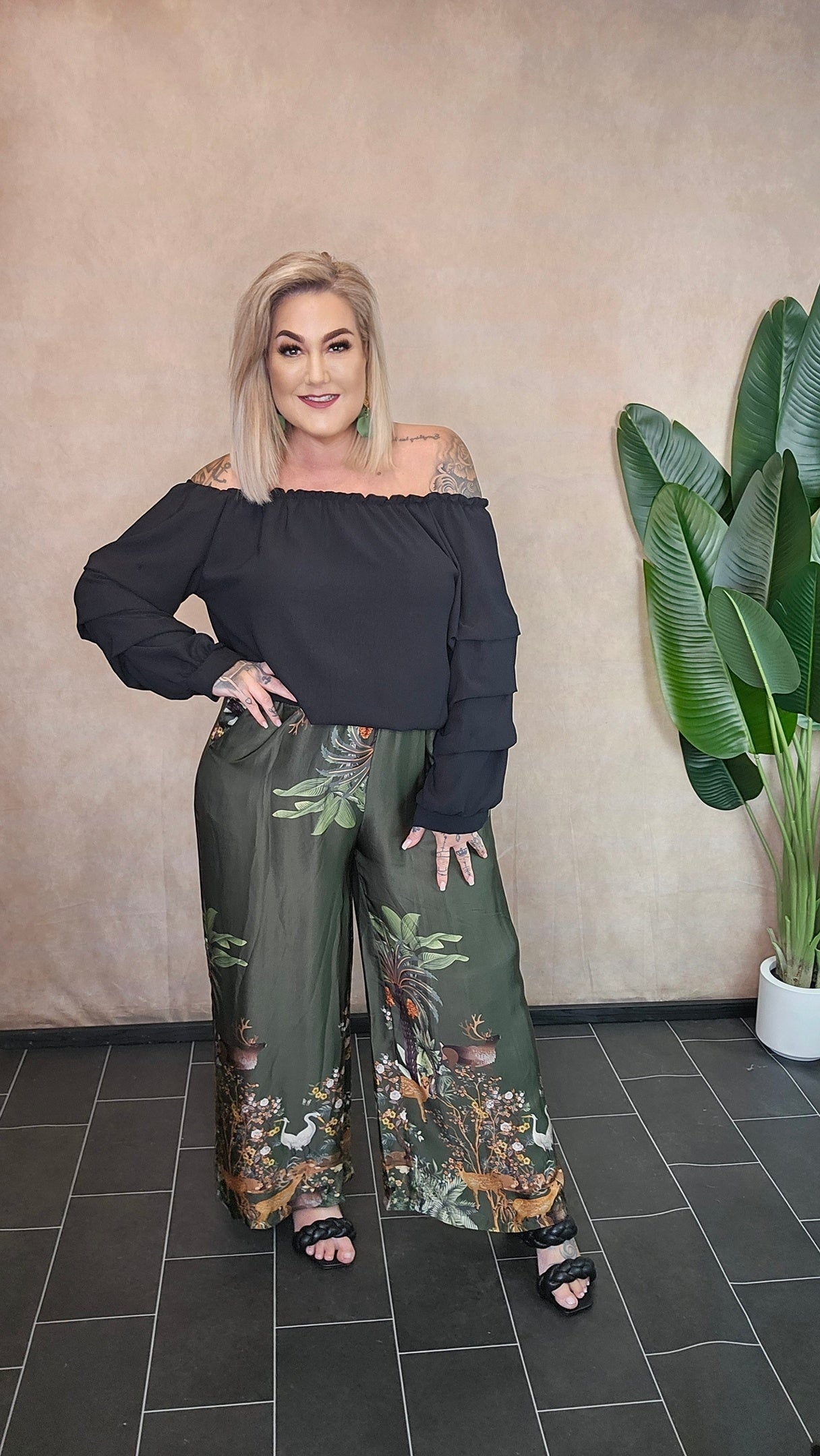 Wide leg Hose "Forest"