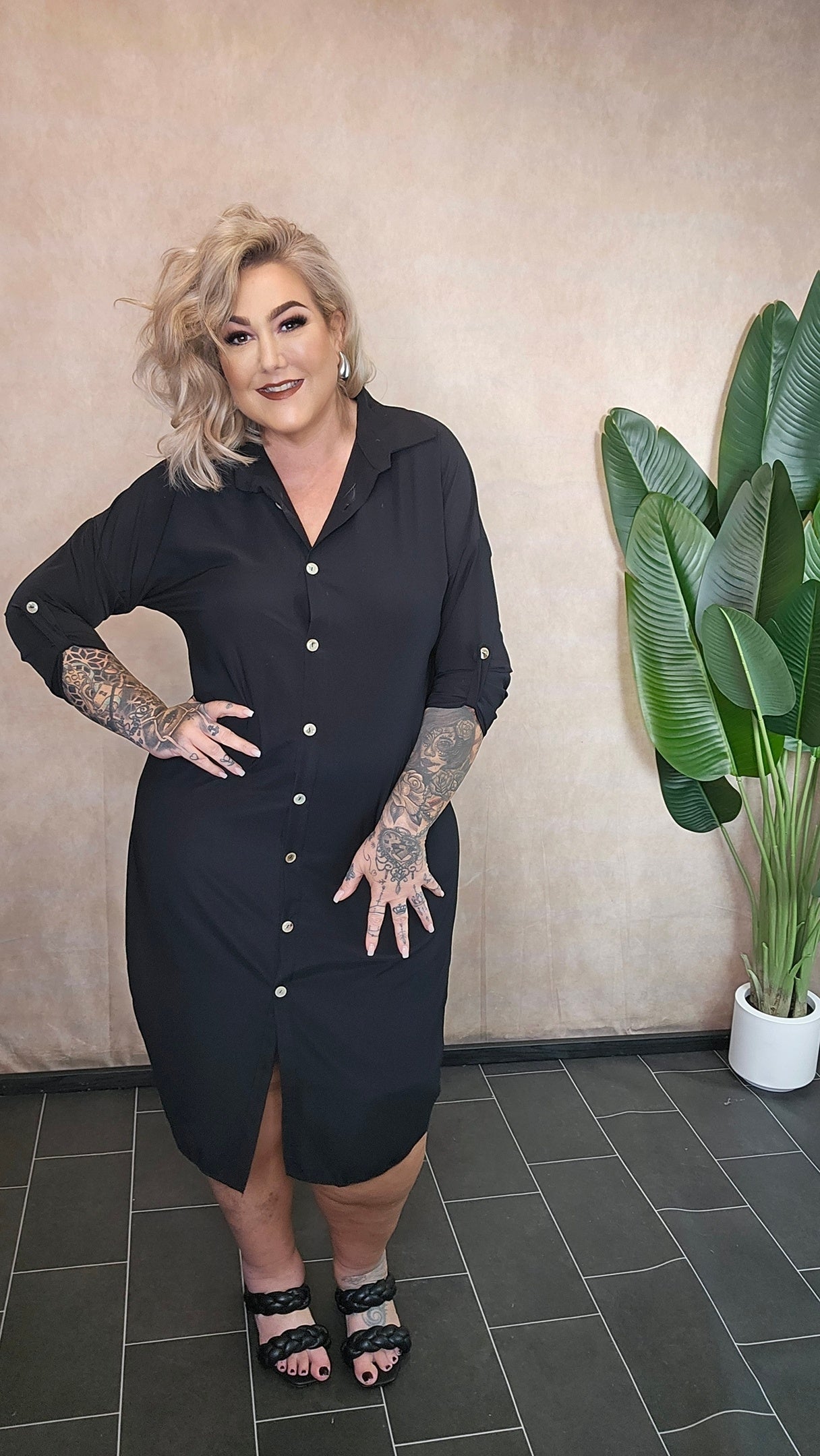 Blusenkleid "Eva" in Schwarz