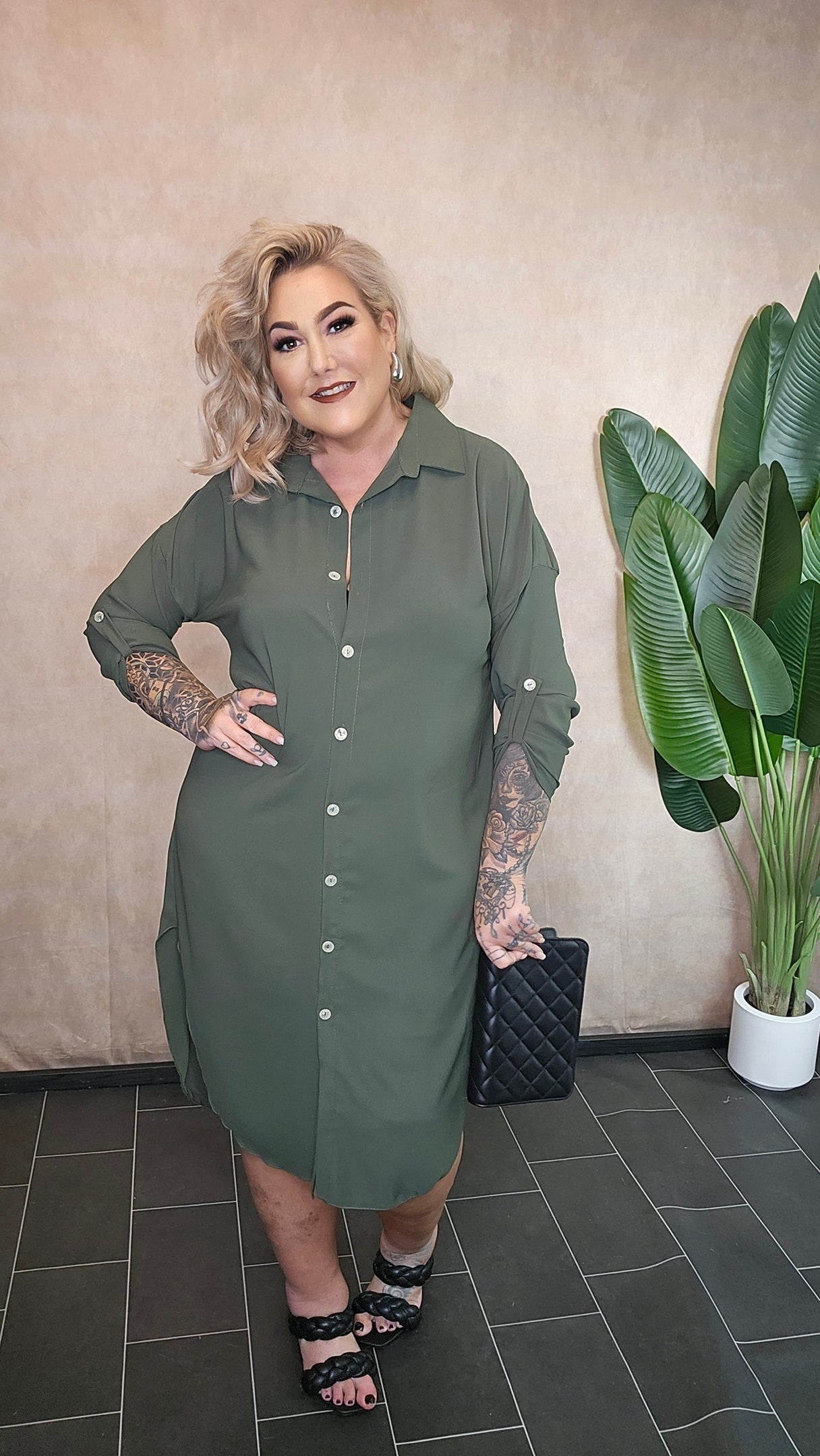 Blusenkleid "Eva" in Khaki